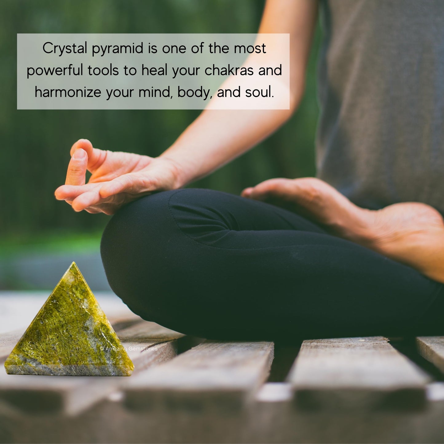 Vesuvianite Pyramid Crystal Healing Stones - 1.5" Great Pyramid Figurine of Natural Stone Pyramid for Meditation, Reiki, Chakra Balancing and Crystal Pyramids Grid