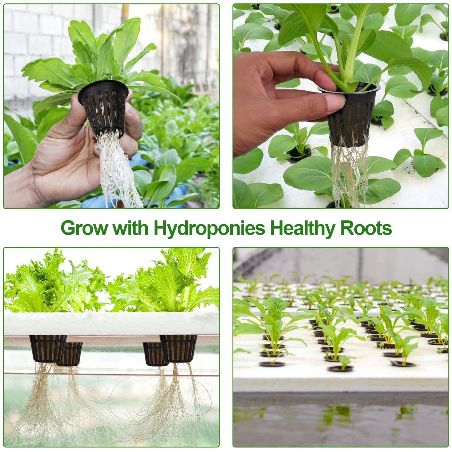 HXSEMAYIG 100PCS 2 inch Net Pots,Hydroponics Cup, Net Cups for Indoor or Outdoor Growing