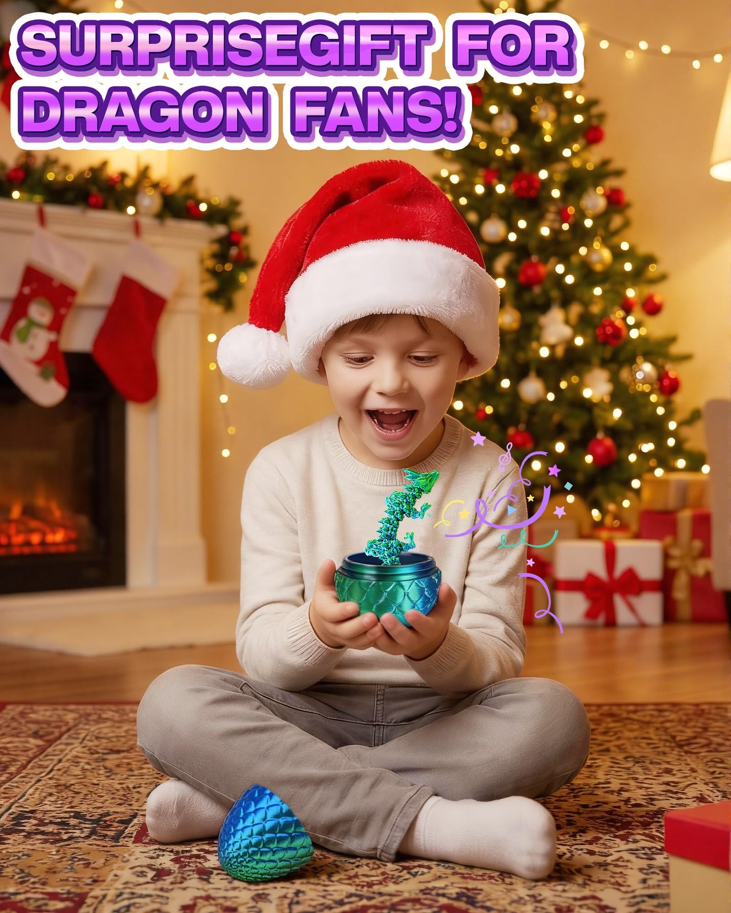 12PACK 3D Printed Dragon Eggs, Easter Basket Stuffers for Children and Teens, Unique Easter Toys & Gifts for Boys, Mini Articulated Dragon Toys for Kids.