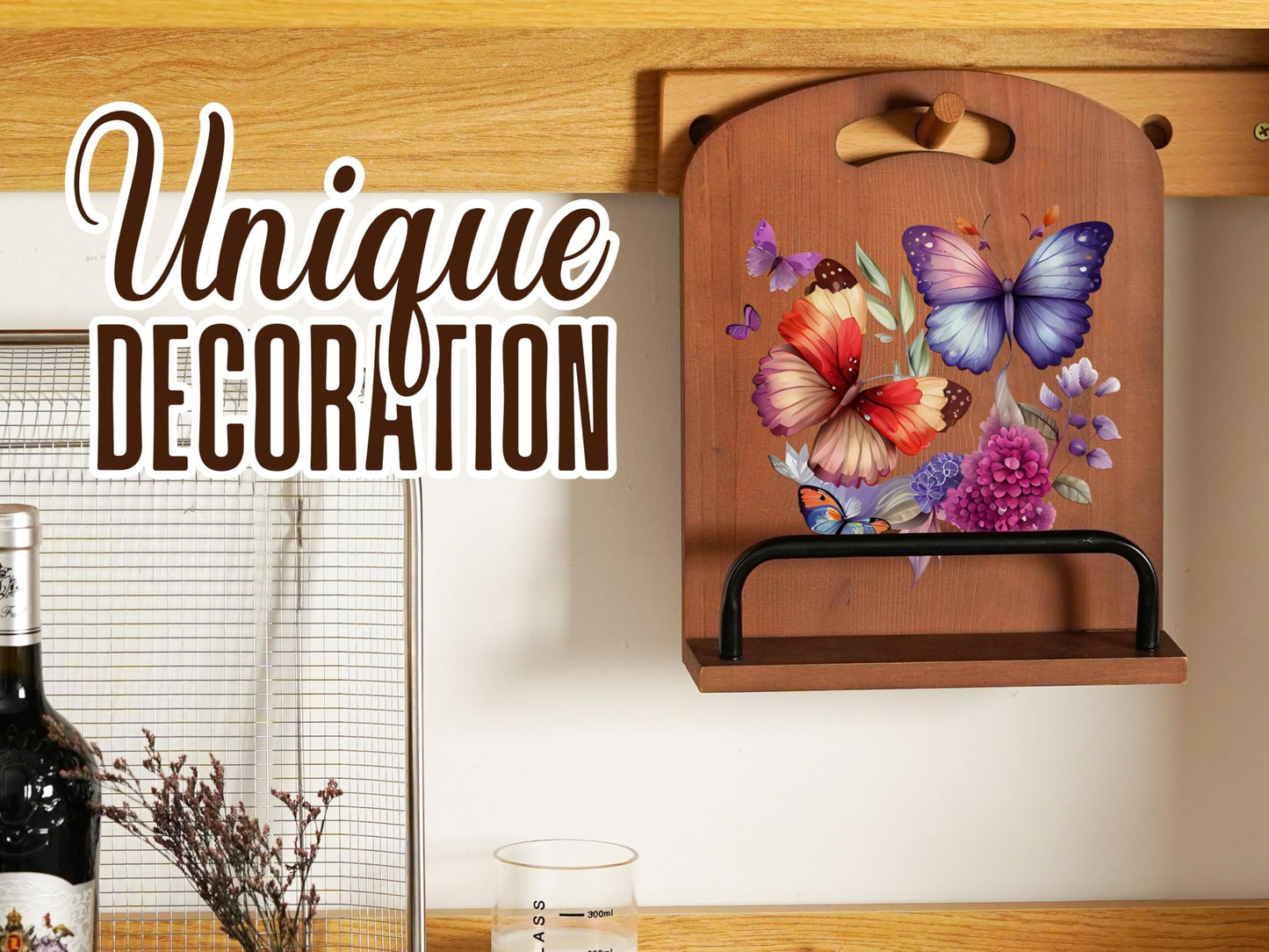 INNObeta Cookbook Stand for Kitchen Counter, Adjustable Tablet Recipe Book Holder, Perfect Gifts for Women, Mom, Grandma on Birthday, Unique Kitchen Decor, Butterfly