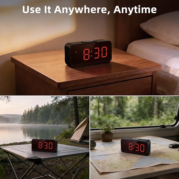 Battery Operated Small Alarm Clock: Compact Cordless Design