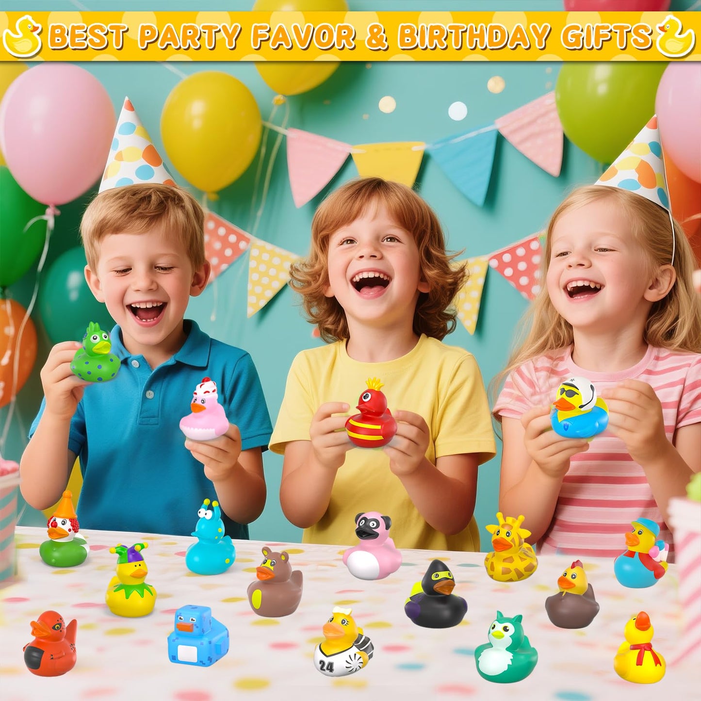 150 Pcs Rubber Ducks in Bulk,Car Ducks for Ducking,Mini Rubber Duckies for Toddler Baby Bath Toys