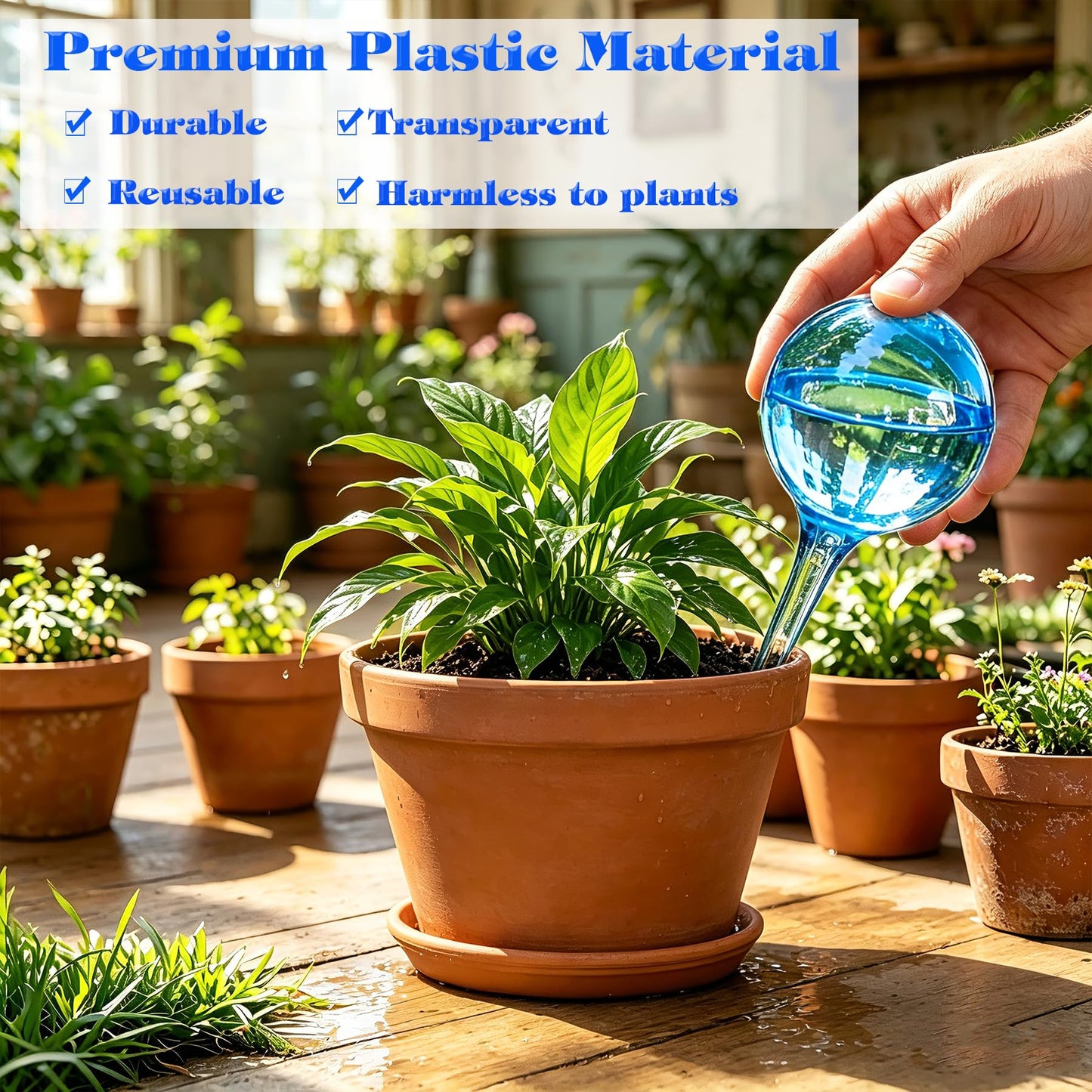 MOONSOUND Self Watering Globes for Plants - 10pcs Automatic Watering Bulbs for Indoor & Outdoor Potted Plants, Vacation Plant Care, Water Conservation Device