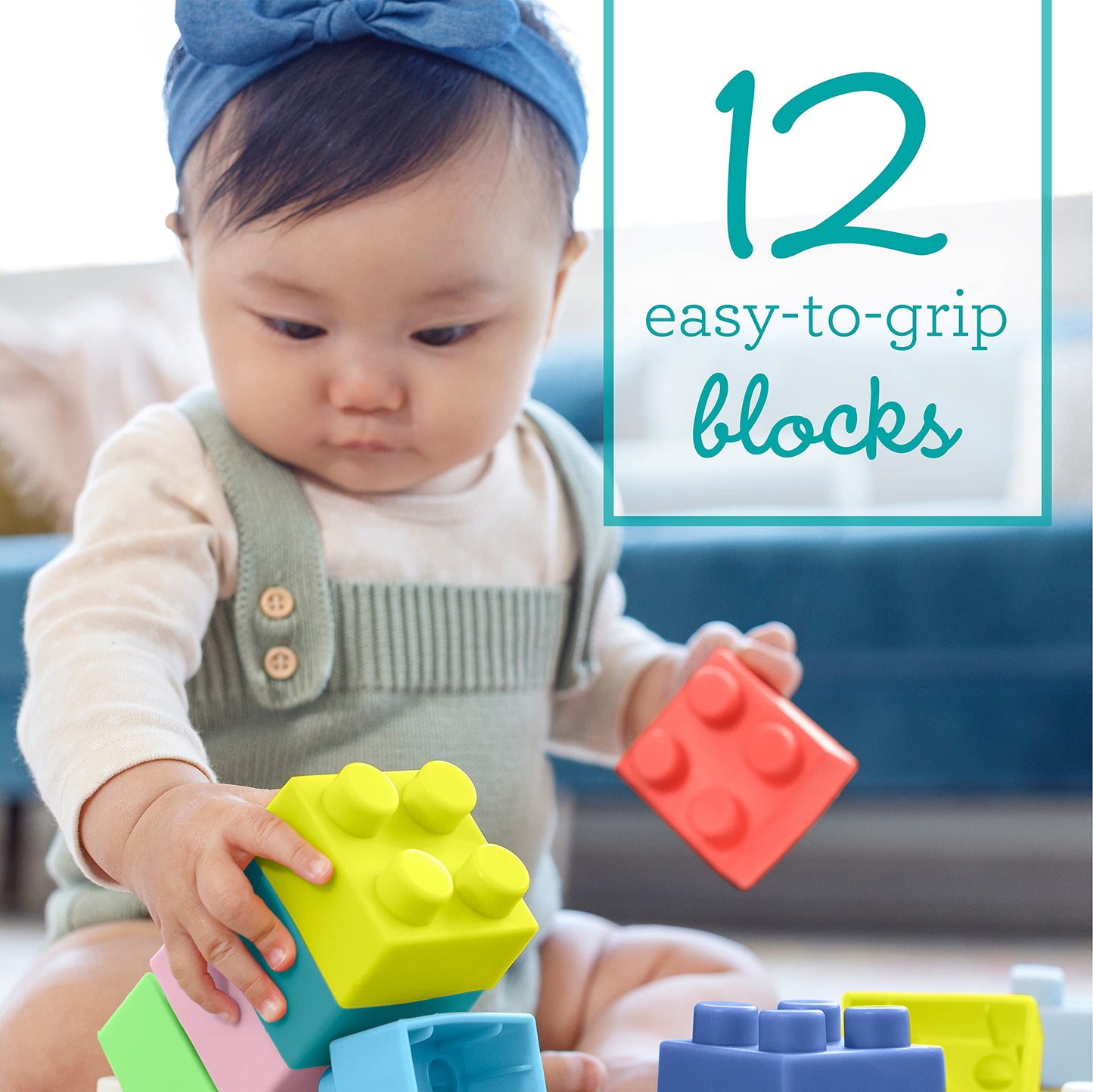 Infantino Building Blocks Set, Soft 12-Piece & Interlocking 24-Piece for Babies & Toddlers
