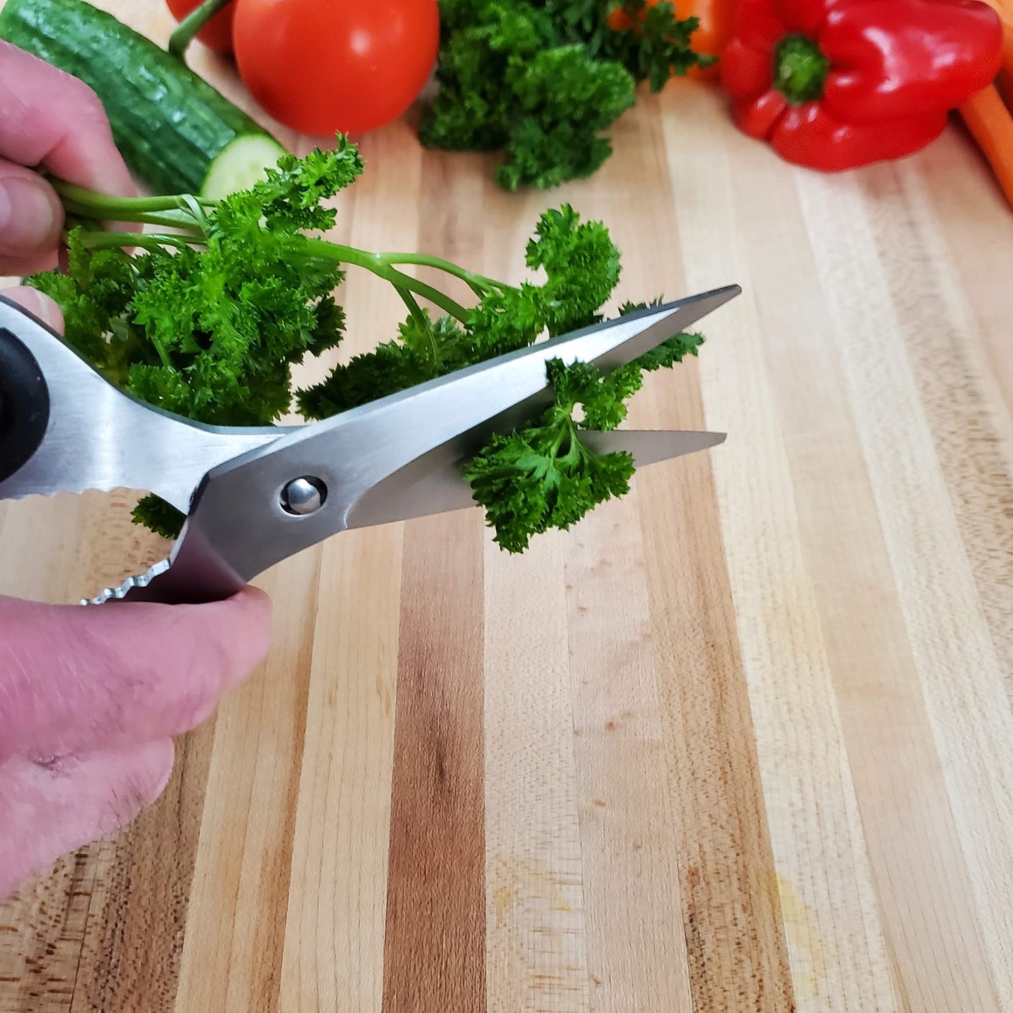 Ergo Chef All Purpose Kitchen Shears, Premium Heavy Duty Stainless-Steel Scissors, Ultra Sharp Multi-Function Poultry, Fish, Meat, Vegetables, Herbs, Plastic Packaging Come Apart Easy Cleaning