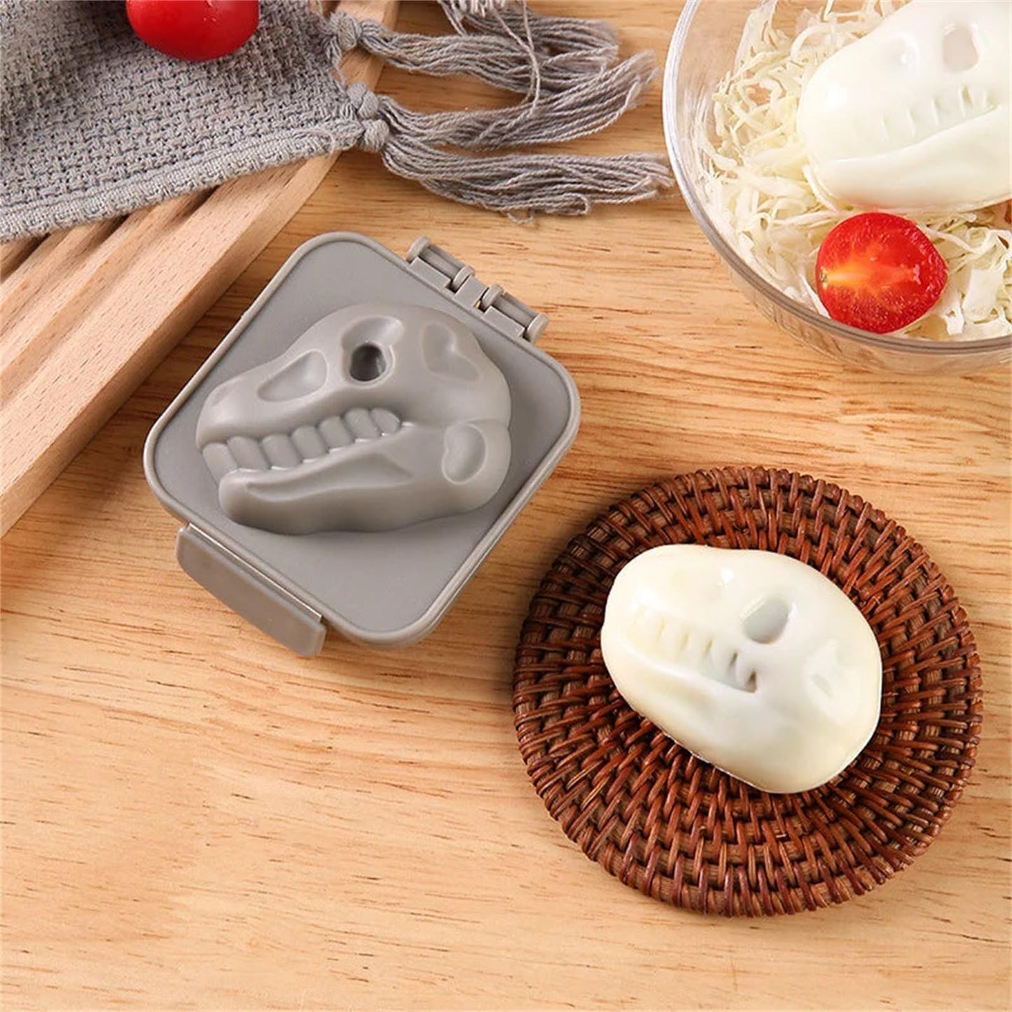 Cowrc Dinosaur Skull Egg Mold - Dinosaur Fossil Shaped Egg Press (5pcs)