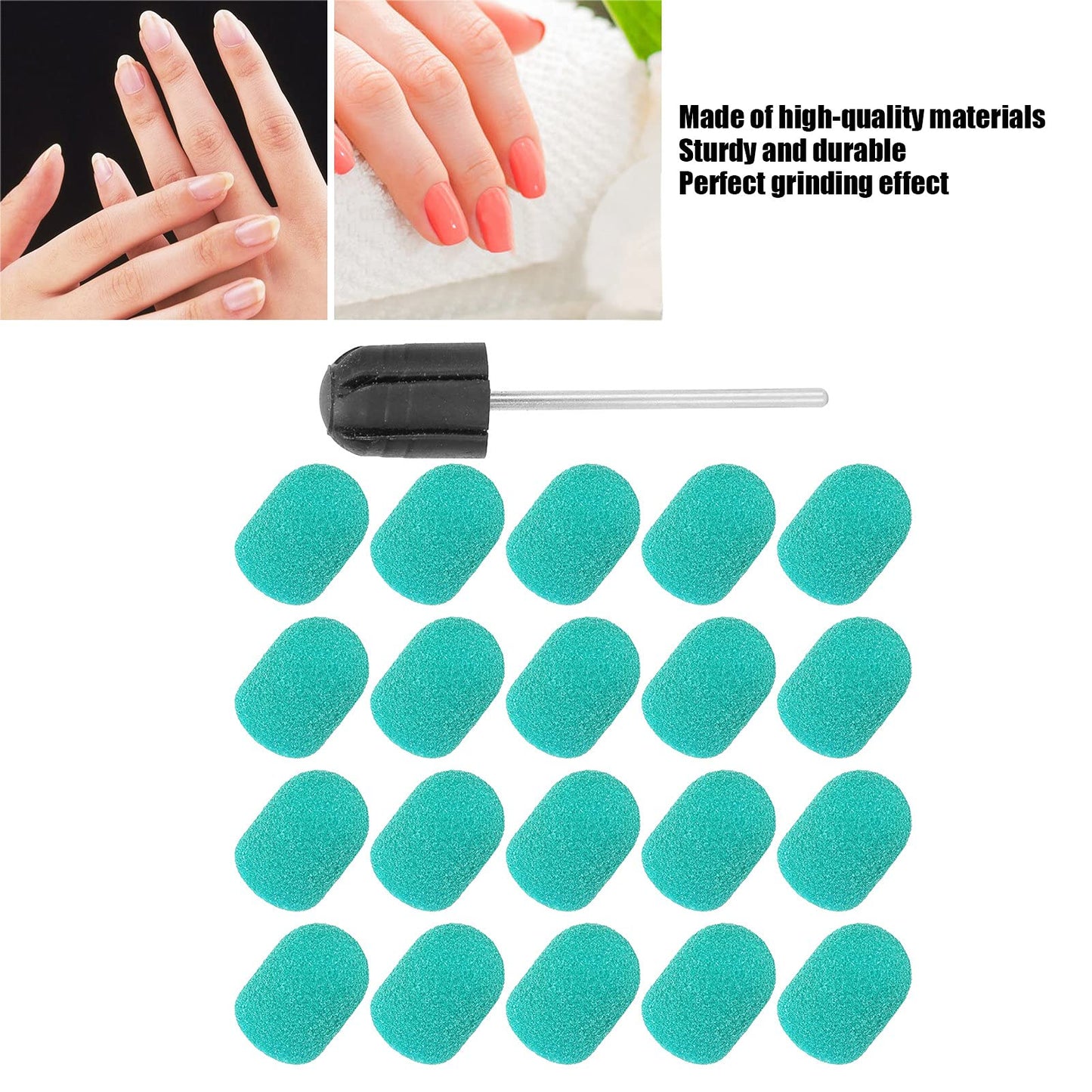 Nail Drill Bits Kit, Nail Art Sanding Nail Drill Bits Polishing Grinding Sanding Bands Set Nail Drill Head Accessory for Manicure Pedicure Nail Polishing Burr Home Salon Use 13 x