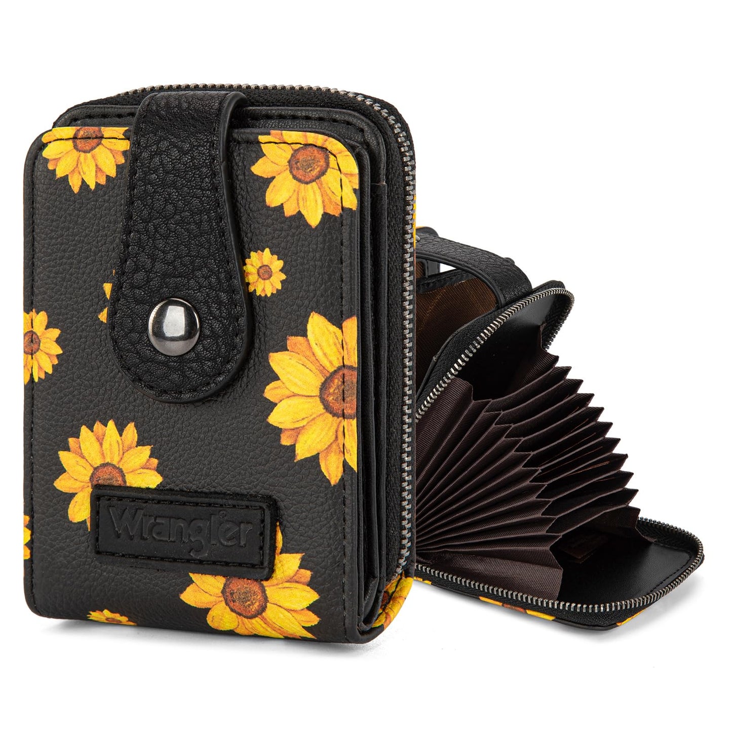 Montana West X Wrangler Wallet Women Small Credit Card Holder with Rfid Blocking Zip Credit Card Case,Compact & Easy to Carry Gifts for Women