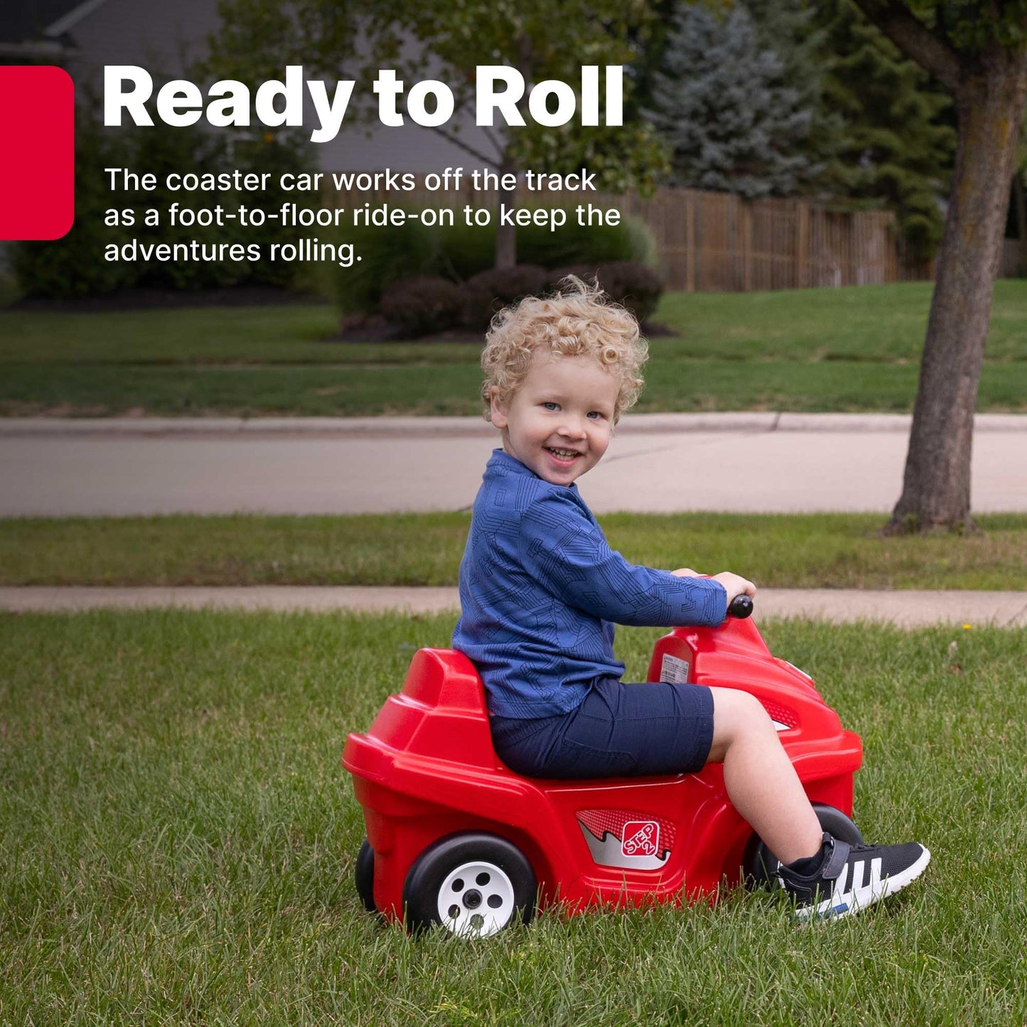Step2 Up & Down Roller Coaster Kids Ride On Toy, Push Car, Indoor/Outdoor Playset, Made of Durable Plastic, Max Weight 50 lbs., For Toddlers 2-5 Years Old, Multicolor