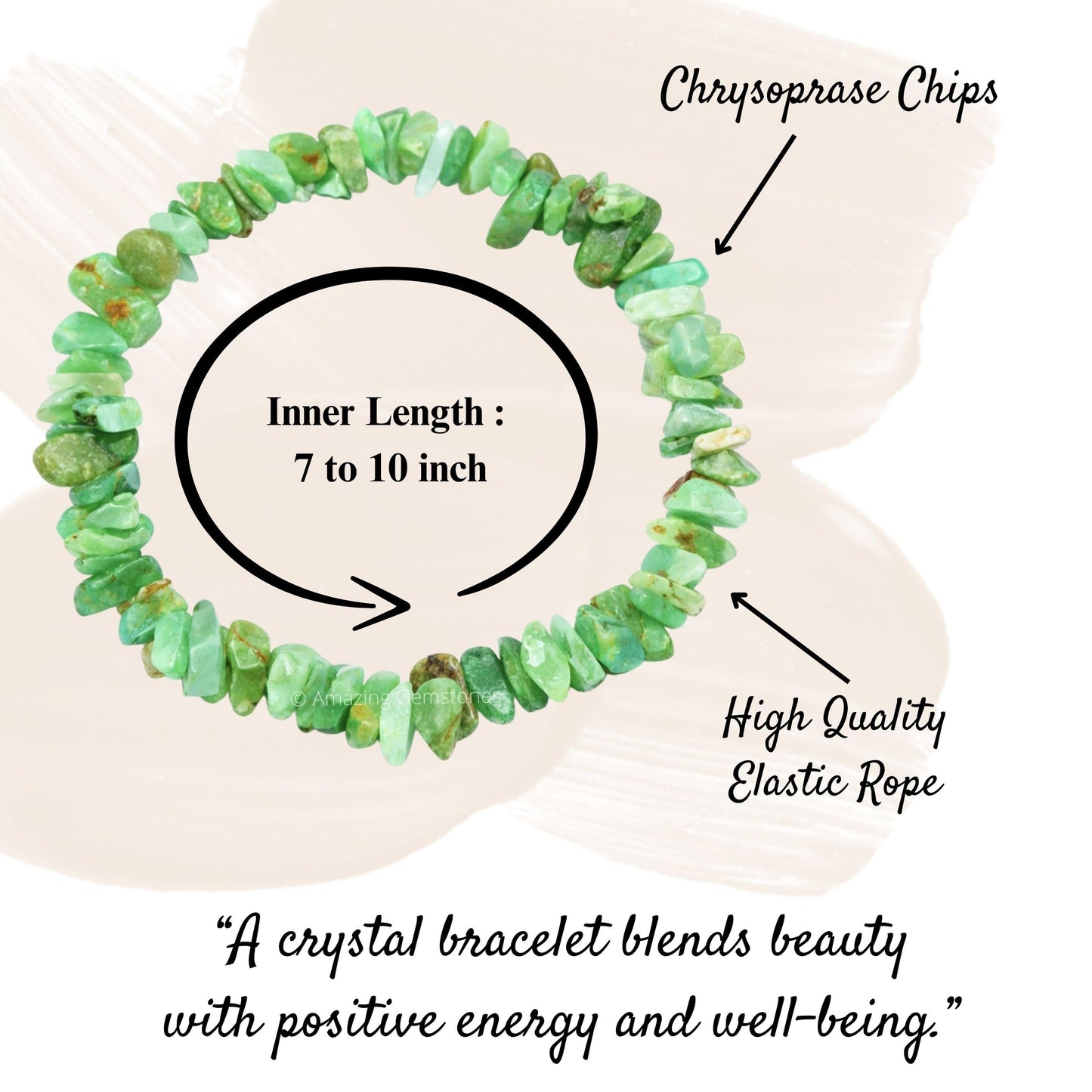 Amazing Gemstone Chips Bracelet (Chrysoprase Premium)