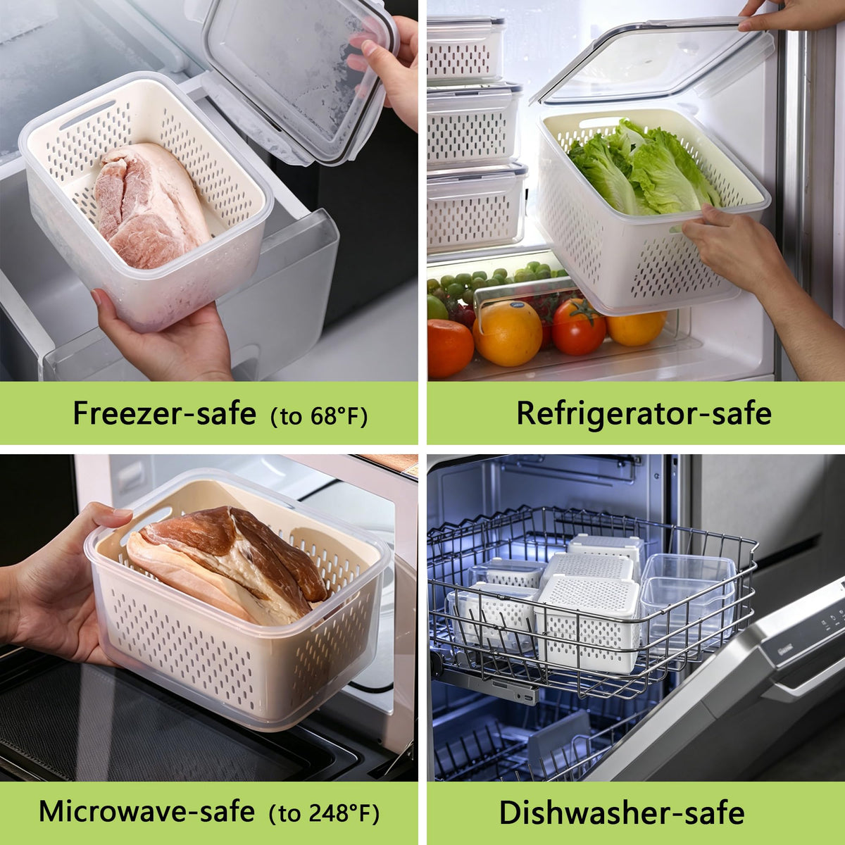 5 Pack Fruit Storage Containers for Fridge (2 Count)