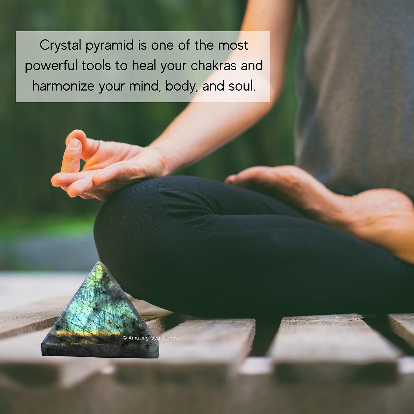 Amazing Gemstone Labradorite Pyramid Crystal Healing Stones - 2" Great Pyramid Figurine of Natural Stone Pyramid for Meditation, Reiki, Chakra Balancing and Crystal Pyramids Grid