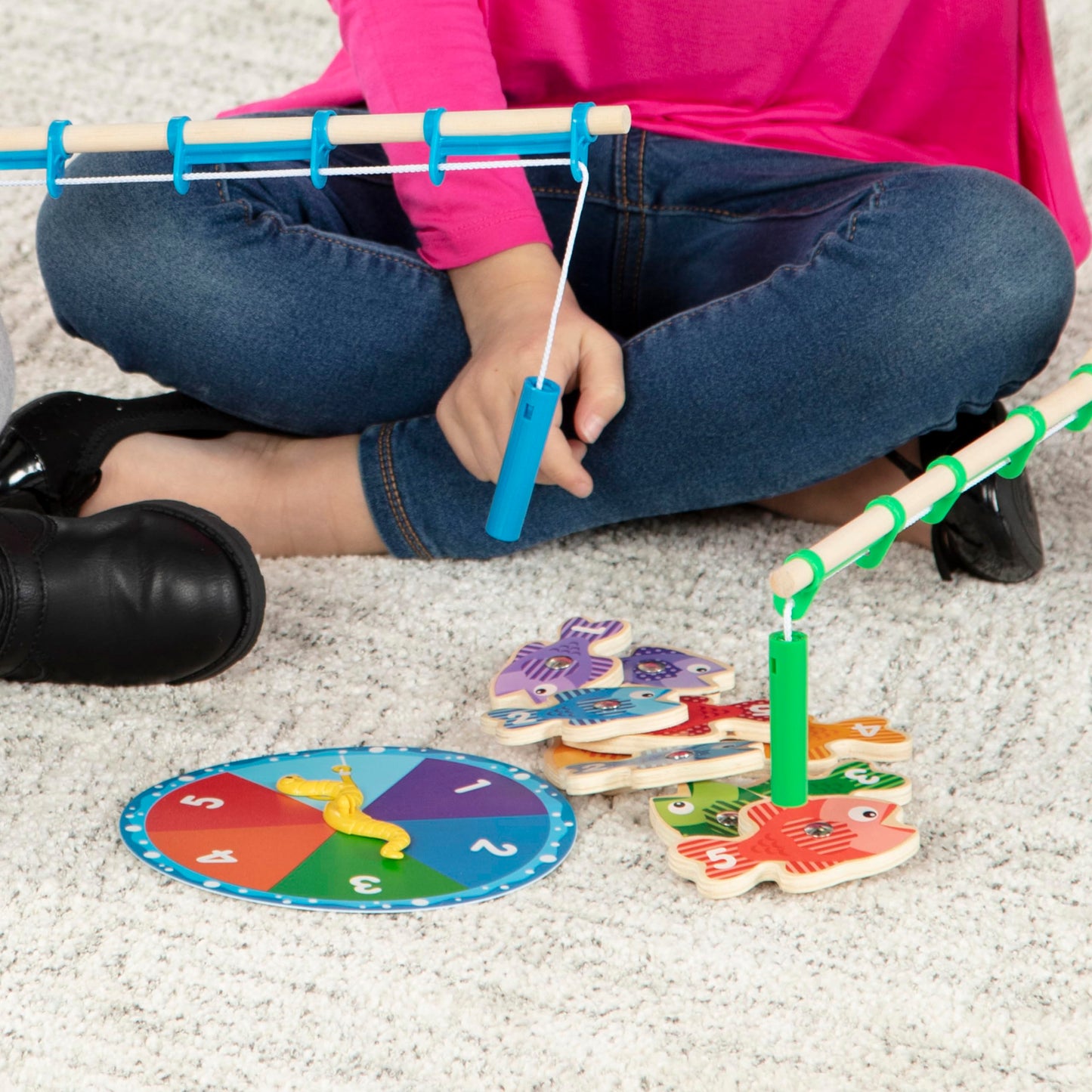 Melissa & Doug Catch & Count Wooden Fishing Game With 2 Magnetic Rods