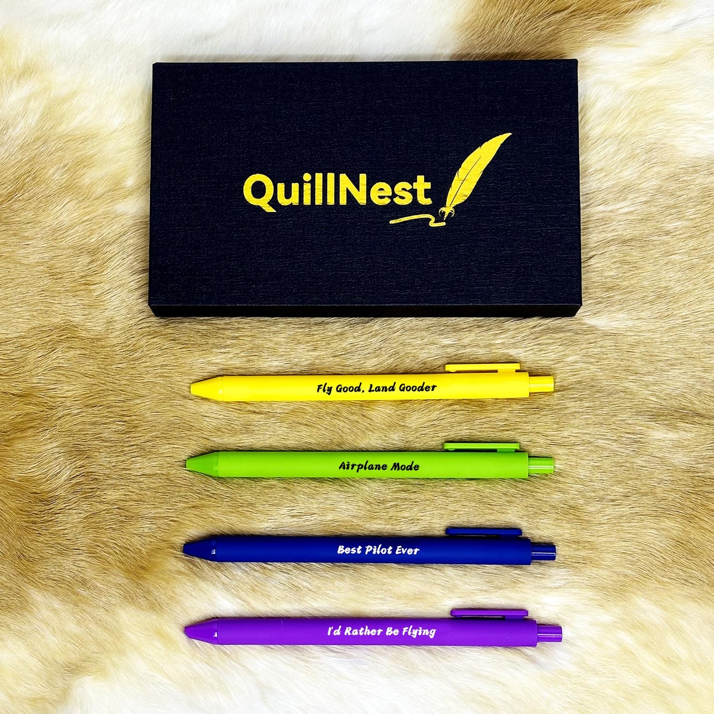 Pilot Aviation Gifts Ballpoint Pen Set of 4 Pilot Gift for Women Men Flight Attendant Thank You Present for Pilots Husband Son Daughter Graduation Birthday Airplane Presents for Aviation Lovers