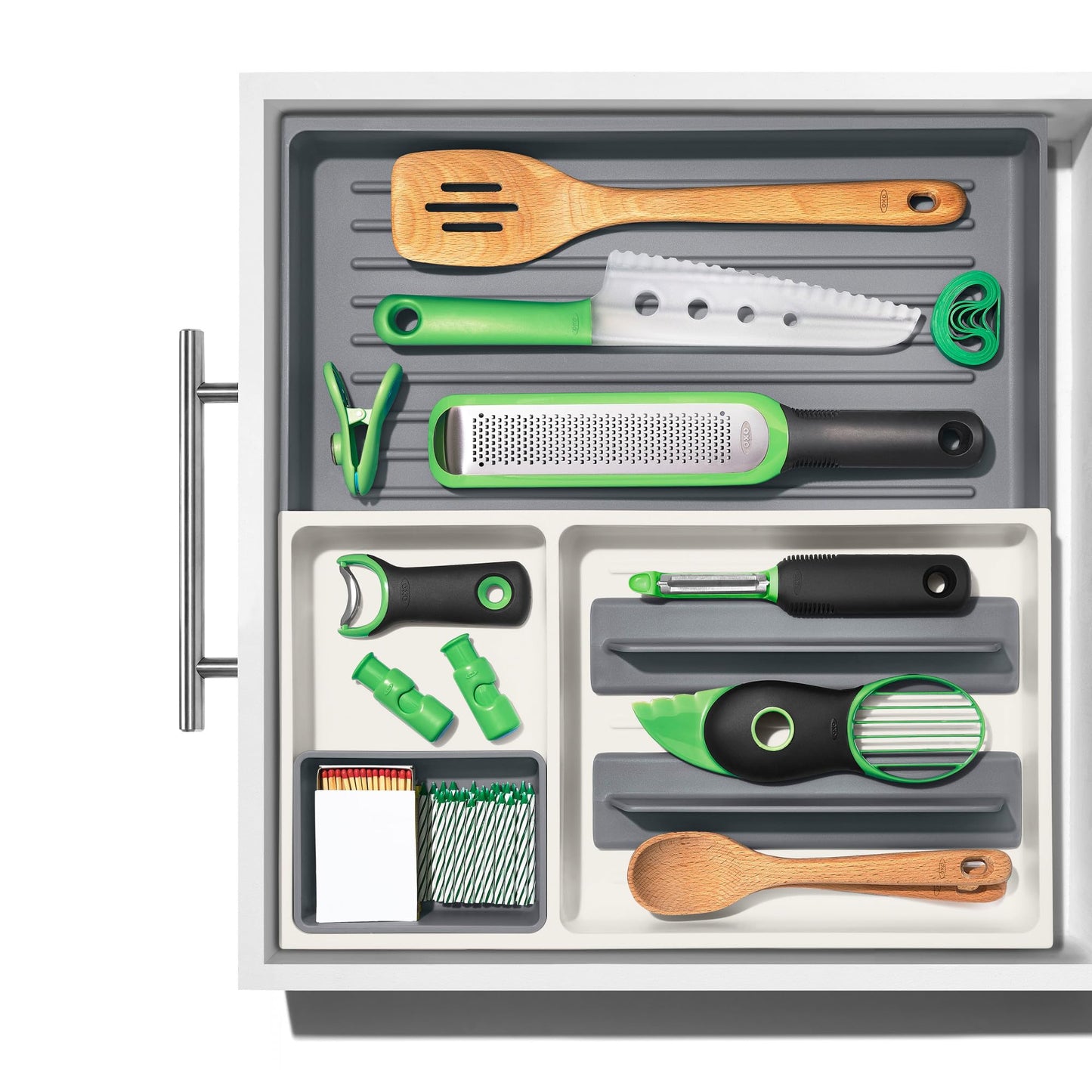 OXO Good Grips Drawer, Large Expandable Kitchen Tool Organizer, White