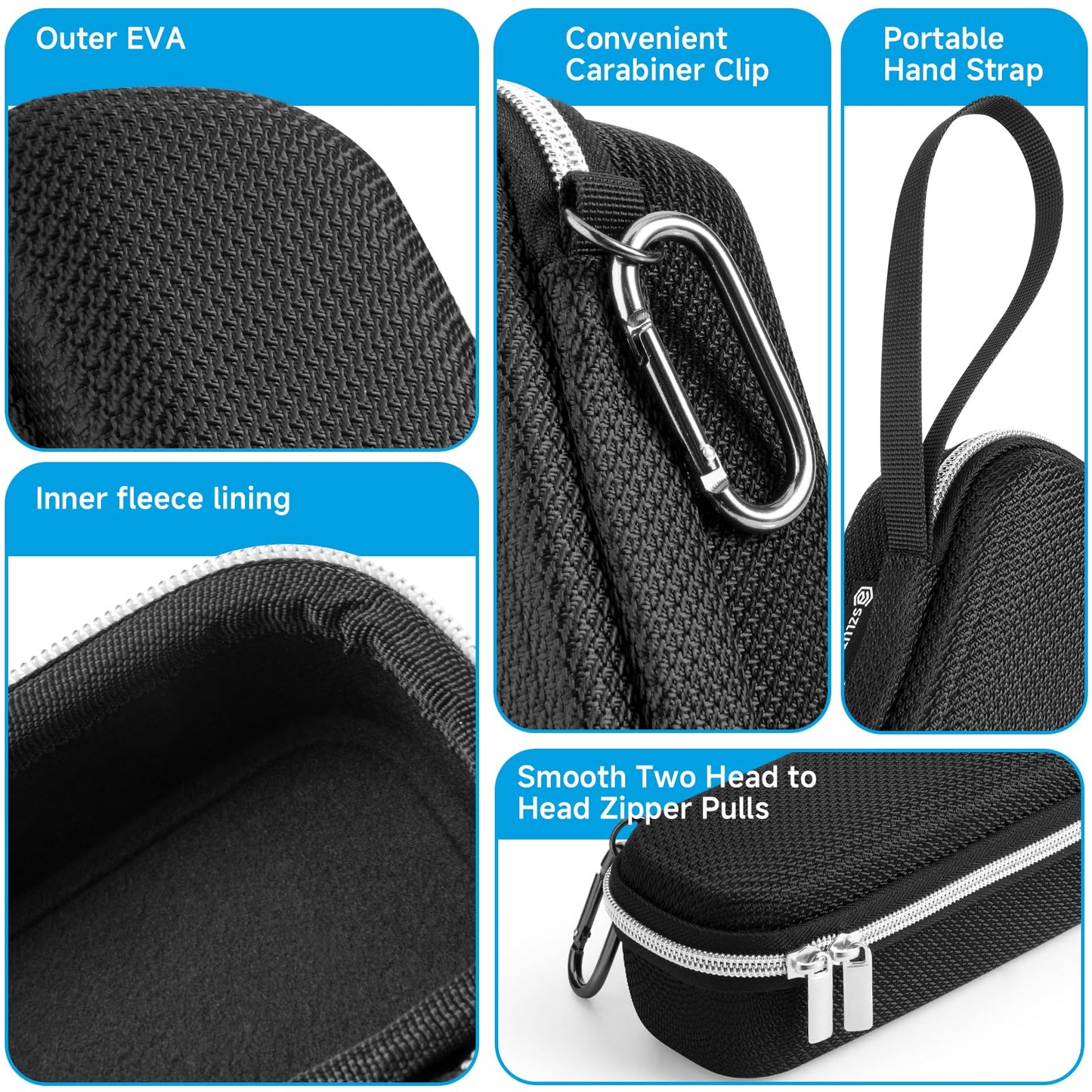 CaSZLUTION Hard EVA Protective Case for Anker Prime 250W Power Bank 27650mAh Portable Charger - Shockproof Travel Storage with Hand Strap & Carabiner Clip (Black Case Only)