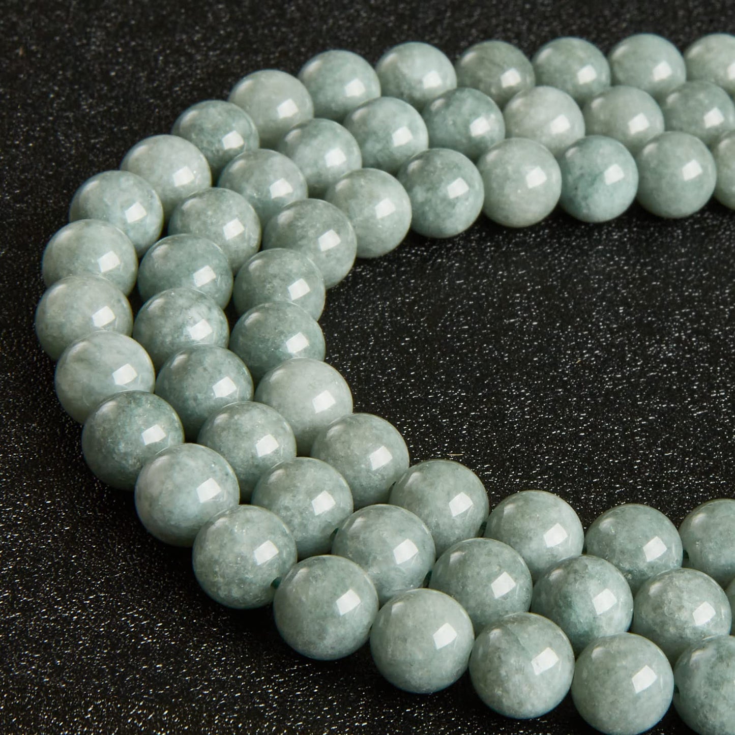 45pcs 8mm Natural Burmese Jade Beads Gemstone Beads Round Loose Beads for Jewelry Making