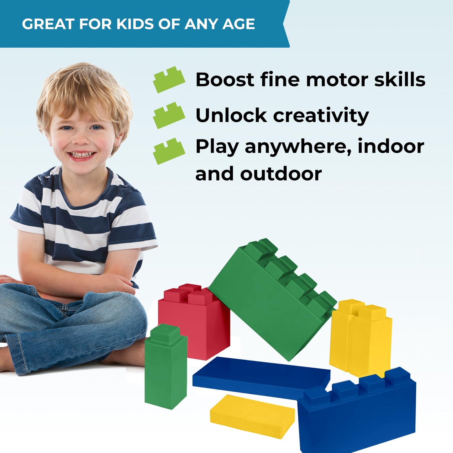 EverBlock 12' x 6' Full Size Plastic Modular Bulk Pack | Giant Building Blocks | Easy to Connect & Reuse | Indoor & Outdoor Use | Build Displays & Structures | Dark Gray