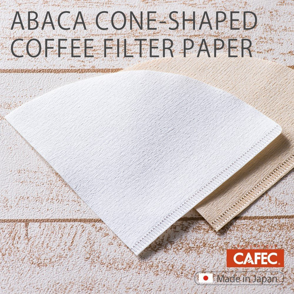 CAFEC 100-Pack Cone-shaped V60 02 Style Universal 1 to 4 Cup Disposable Pour-Over Drip Coffee Paper Filter made of Eco-Friendly Refined Virgin Pulp for Better Tasting Brewing Pour Over Dripper (White)