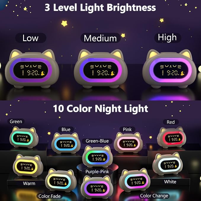 ANALOI Alarm Clock for Kids, Ok to Wake Clock for Kids Girls