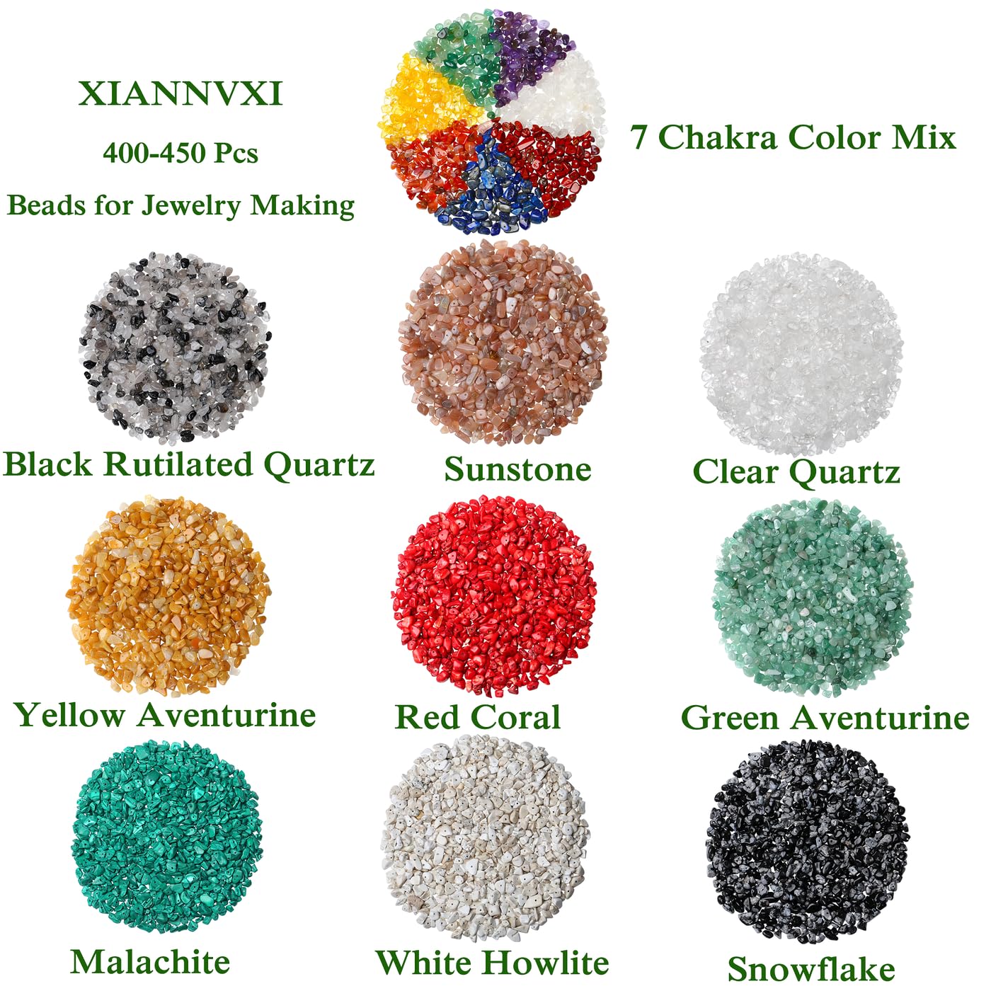 XIANNVXI Snowflake Obsidian Beads, Natural Chip Stone Beads 400Pcs Crystal Bead 5-8mm Irregular Healing Crystal Loose Rocks for DIY Jewelry Making
