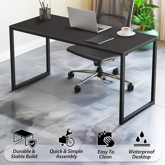 SHW Mission 48-Inch Home Office Computer Desk, Black