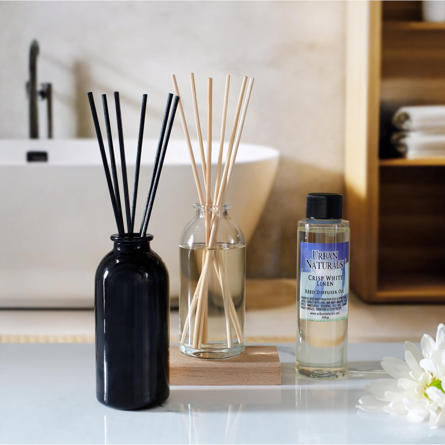Urban Naturals Smoked Vanilla Reed Diffuser Set with Vanilla Bean, Sandalwood & Leather | Made in the USA