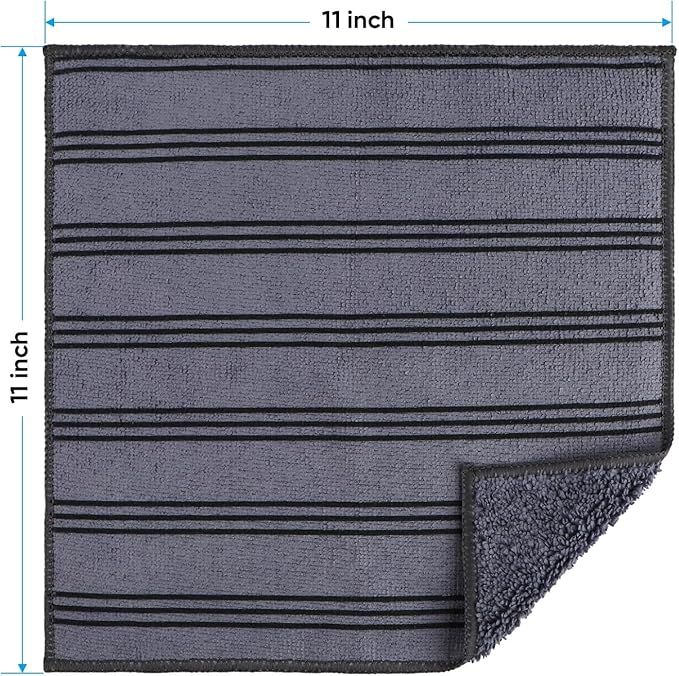 HOMEXCEL Microfiber Cleaning Cloth, Kitchen Towels 12 Pack, Lint Free, Scratch-Free, Highly Absorbent, Reusable Dish Towels for Kitchen and Household