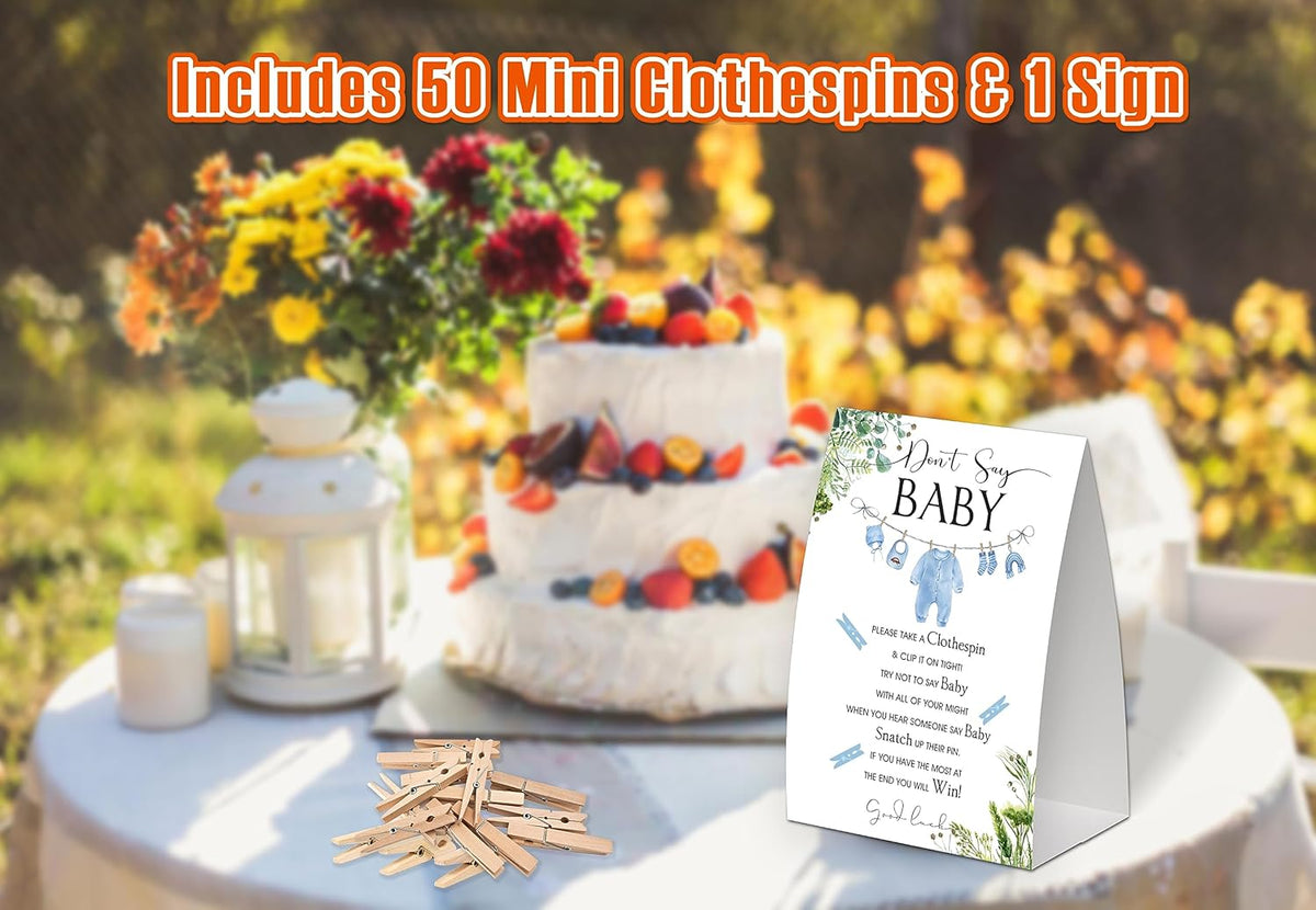 Greenery Shower Decorations,Don't Say Baby Baby Shower Game,Gender Neutral Baby Shower Decorations,Small Clothespin Game,Baby Shower Ideas,Baby Shower Games 50 Guest,Fall Party Games