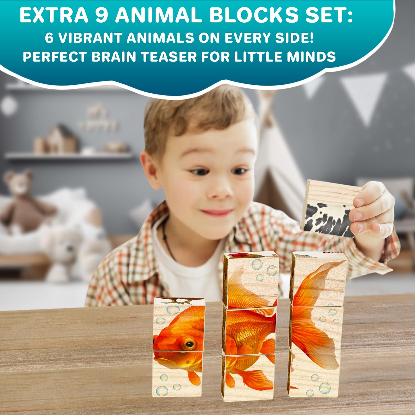 QUOKKA Set of 2 Wooden Blocks for Toddlers