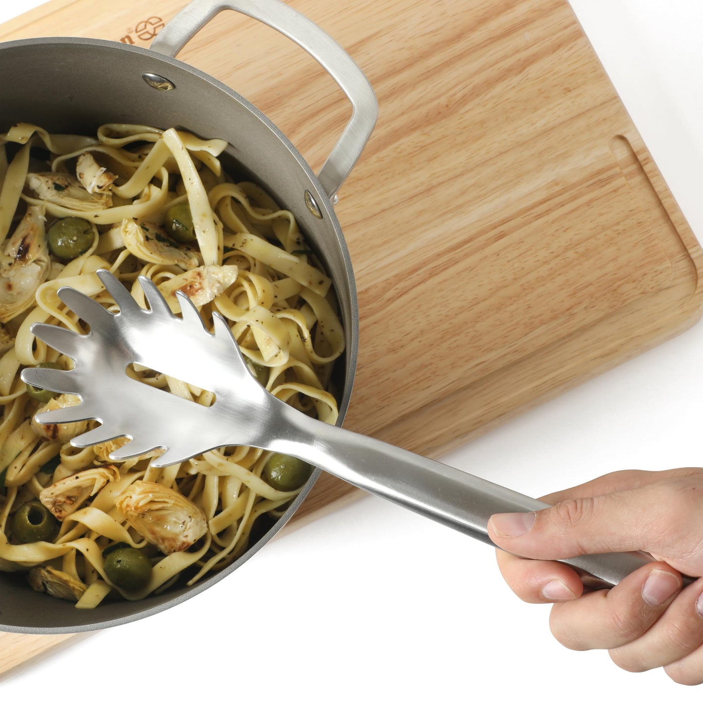 Calphalon Prime Stainless Steel Kitchen Slotted Spaghetti Pasta Server