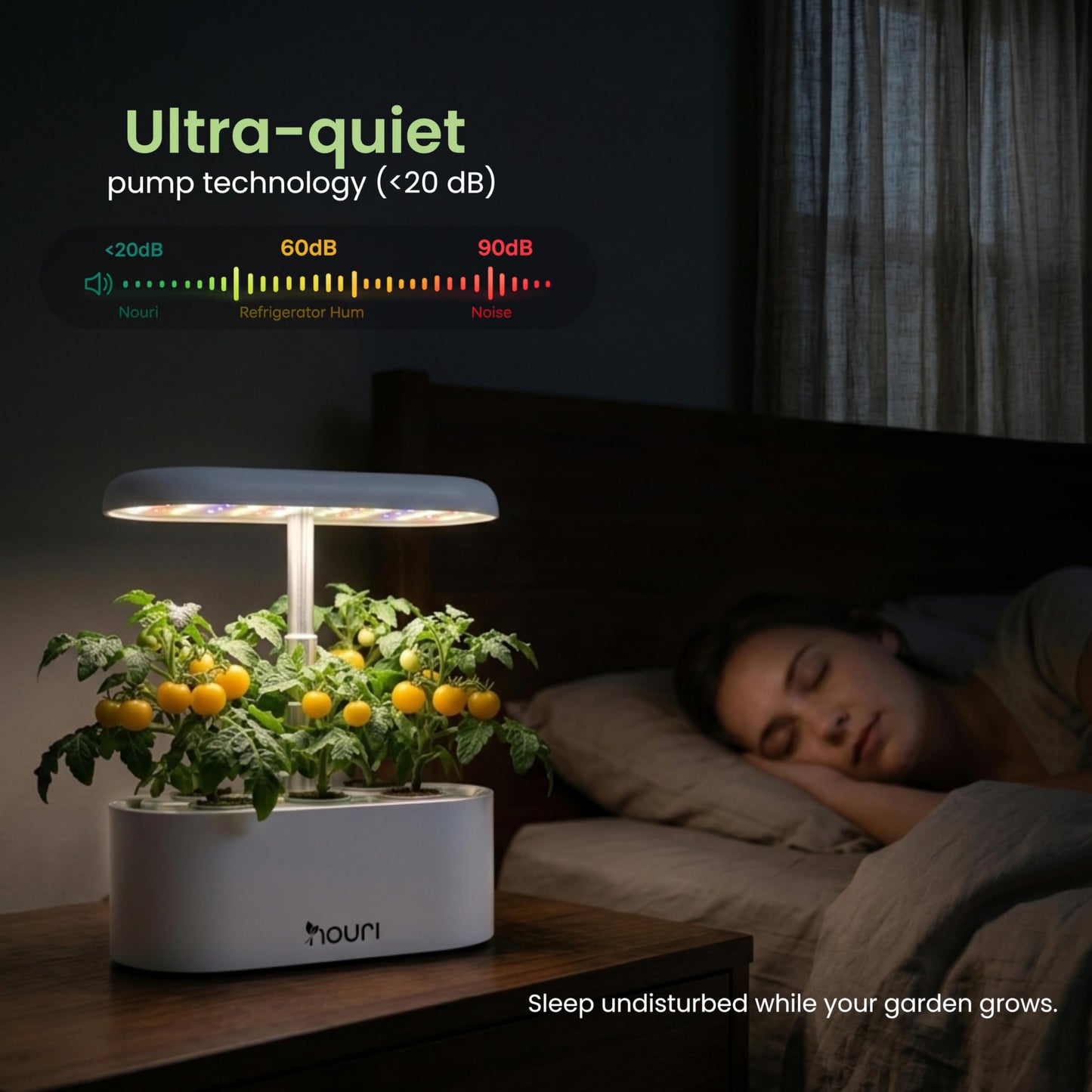 Nouri Hydroponics Growing System, 5 pod APP Smart Indoor Herb Garden Kit with LED Grow Lights, Hydroponic Herb Garden Indoor for Plant Lovers, Gardeners, Kitchen, Tomato Seeds Included