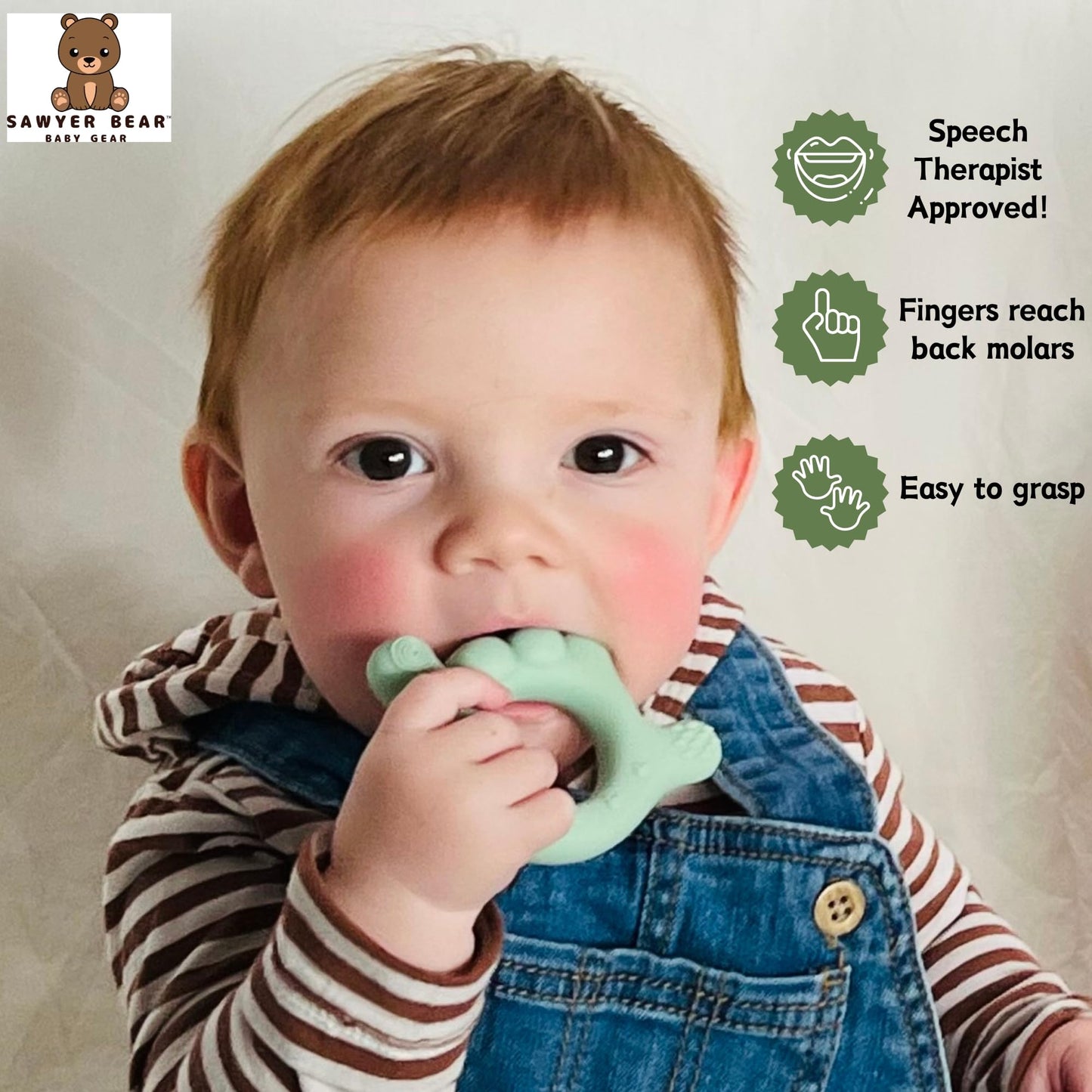 Silicone Hand Teether - I Love You Baby Teething Toy 0-12 Months | BPA - Free Toddlers Teething Relief | Massaging Teethers for Babies 3-6 Months | Infant Toy Teether 6-12 Months - Baby Gift