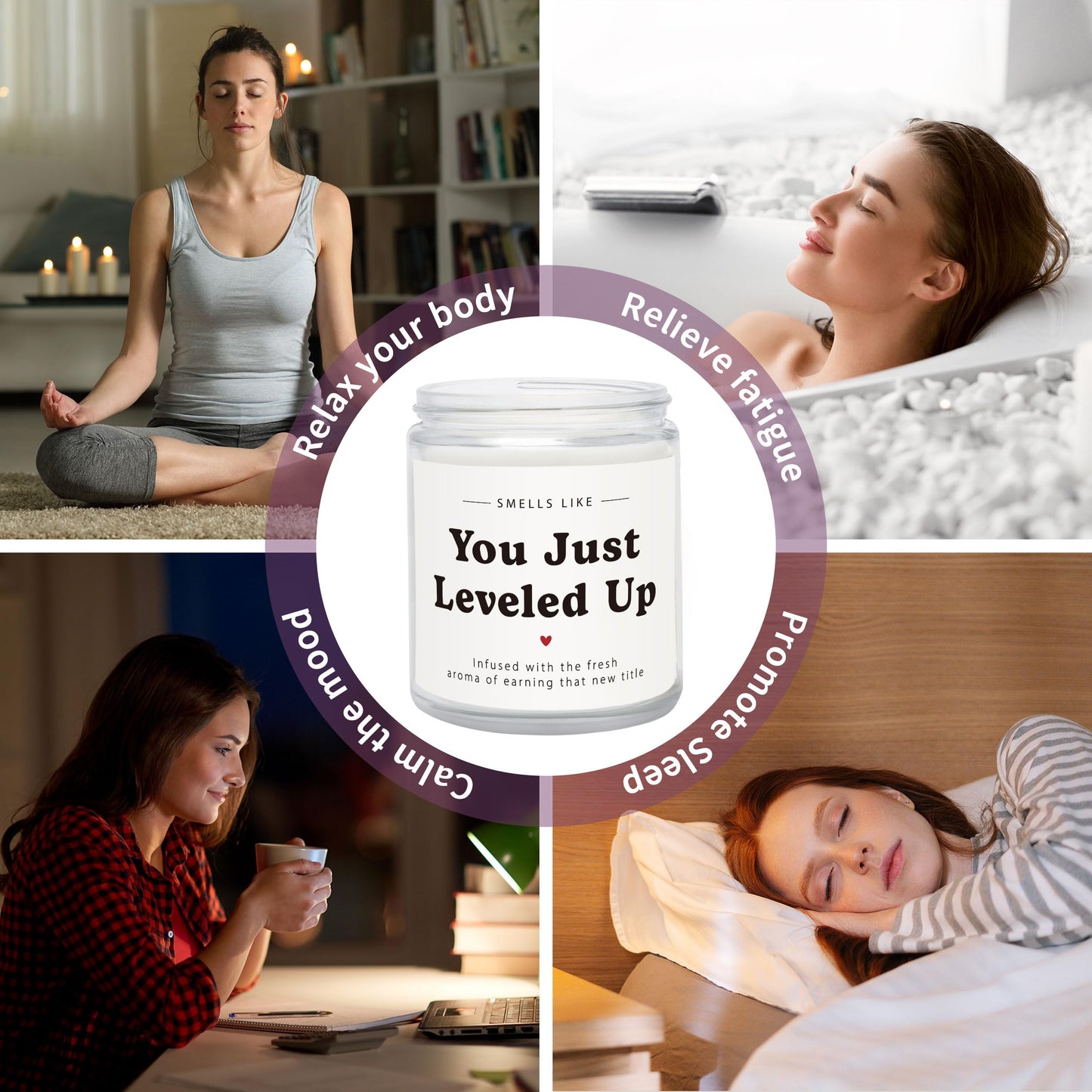 Congratulations Gifts for Women, Promotion Gifts for Women Men, Funny Gift for Promoted Ideas - Lavender Scented Candles, Congrats Presents for Family Friend Coworker Teachers