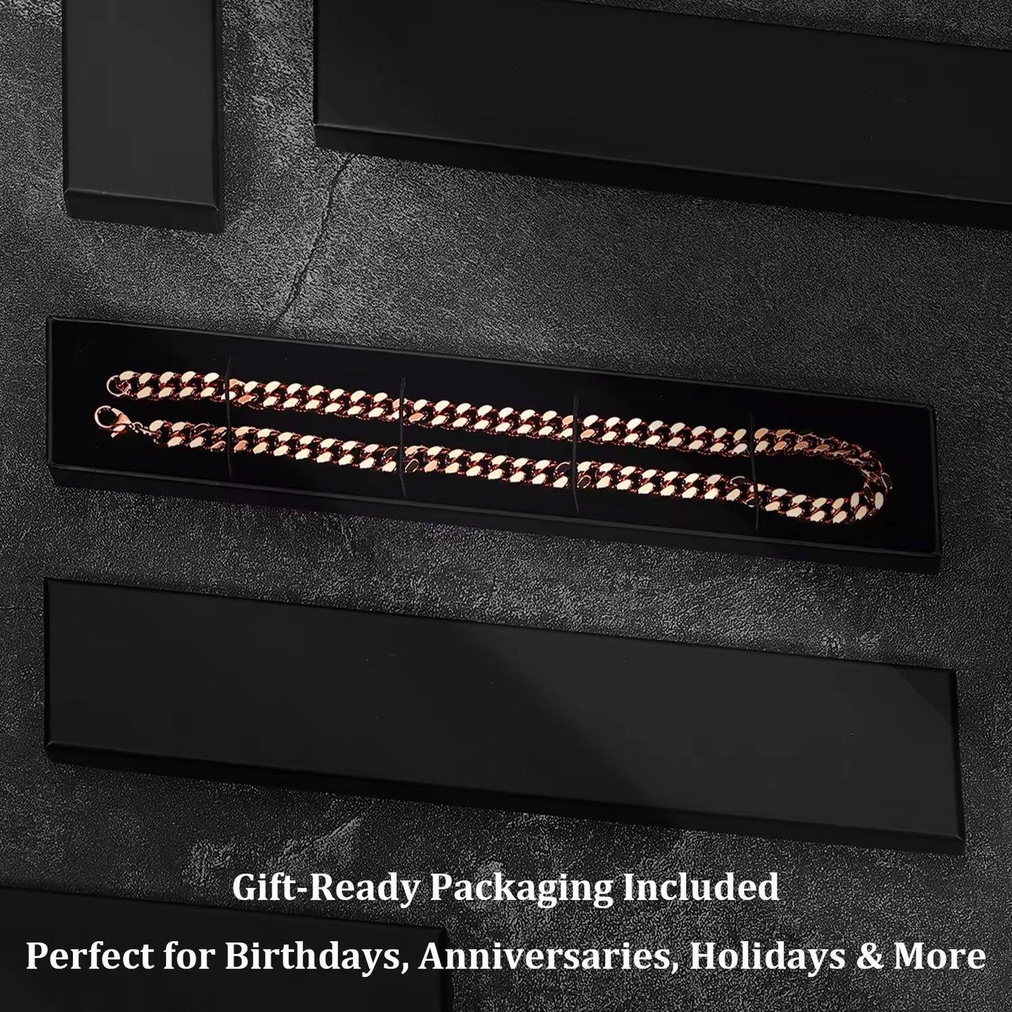 Heavenly Metals Copper Necklace for Men & Women – 99.9% Pure Copper Cuban Link Chain – 5mm, 7mm, 9mm, 12mm Width – 18" to 26" Length – Gift Box Included – USA Brand