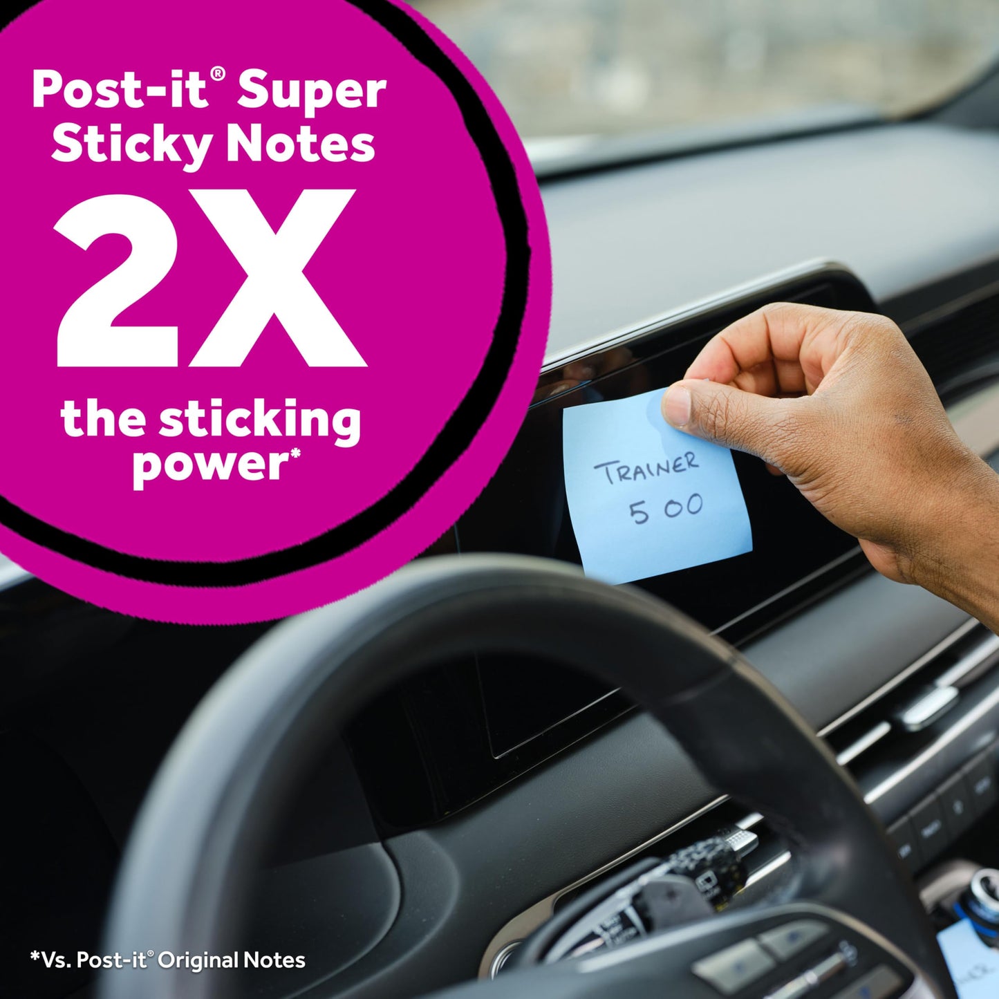 Post-it Super Sticky Notes-to-go Pop-Up Notes, 3 in. x 3 in., 6 Dispensers with 540 Total Pastel Sticky Notes in Citron Yellow Color, Great for School, Office, Classroom, or Home