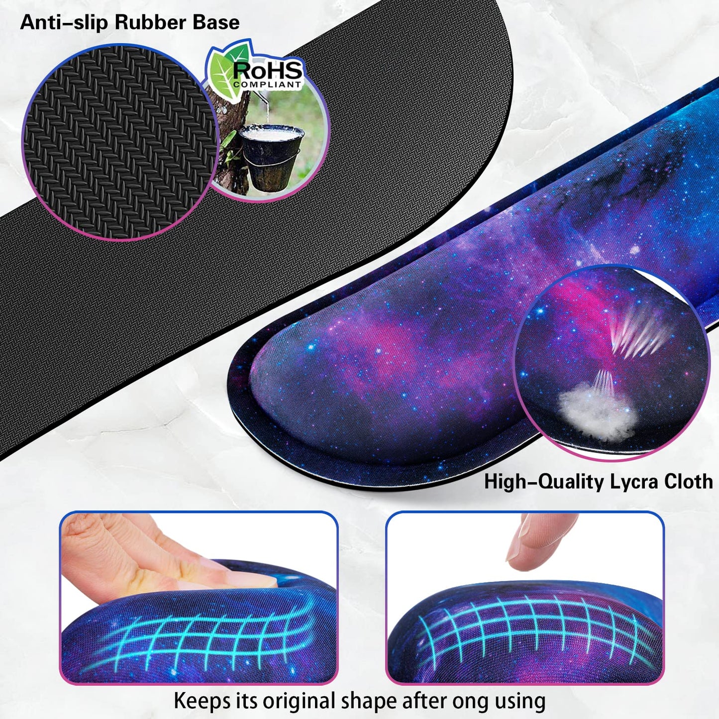 Canjoy Gaming Mouse Pad Set, 4-in-1 XXL Large Mouse Pad + Keyboard Wrist Rest Support+ Coaster, (35.4×15.7 in) Extended Desk Pad Memory Foam Non-Slip Desk Mat for Home Office