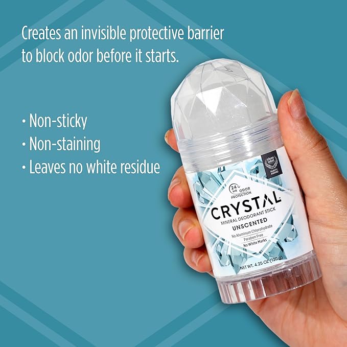 CRYSTAL Deodorant Stick (30003), Unscented, 4.25 Ounce