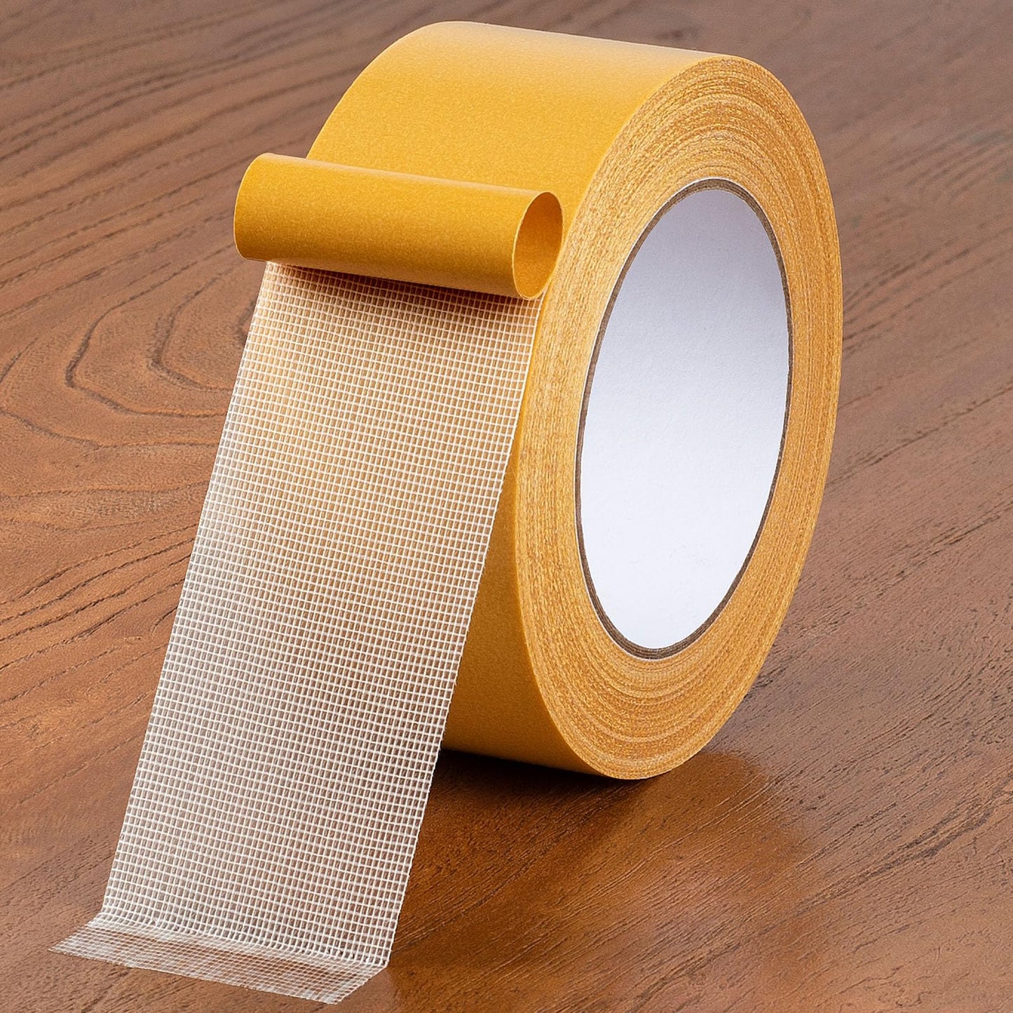 Double Sided Tape Heavy Duty, 2 Inch x 66 Feet Fiberglass Mesh Double Stick Adhesive Tape, Fabric Tape For Clothes Making DIY Crafts, Paste Photo, Rug Fixed, Floor, Wall Decor, Office Decor,
