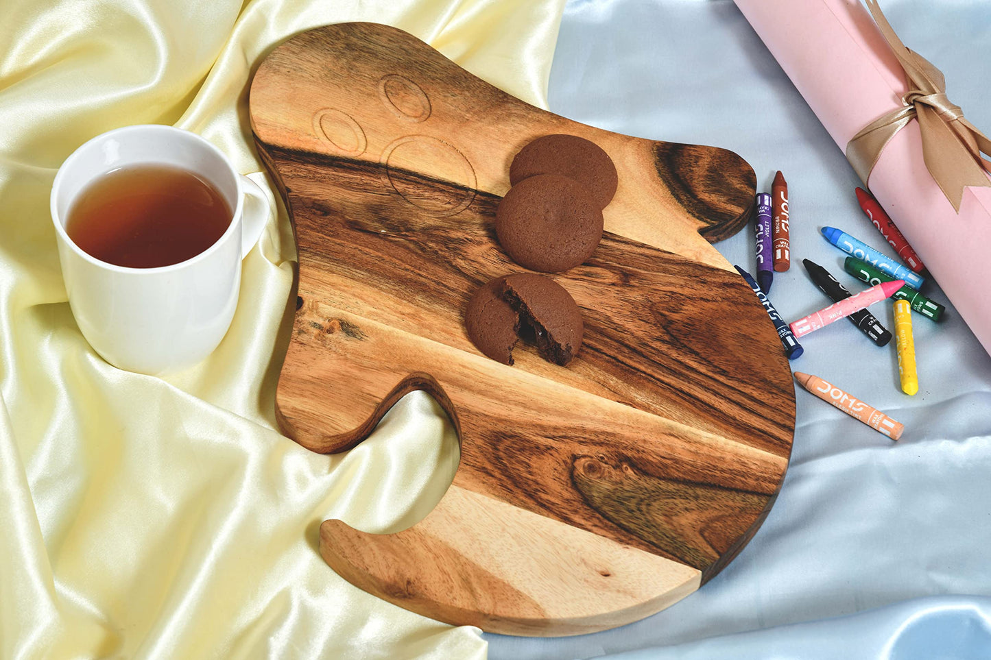 Halloween Ghost Shaped Wood Cutting Board for Kitchen, Charcuterie Platter for Cheese, Halloween Serving Boards Gift (Ghost Board- L x W 14 x 10 Inch)