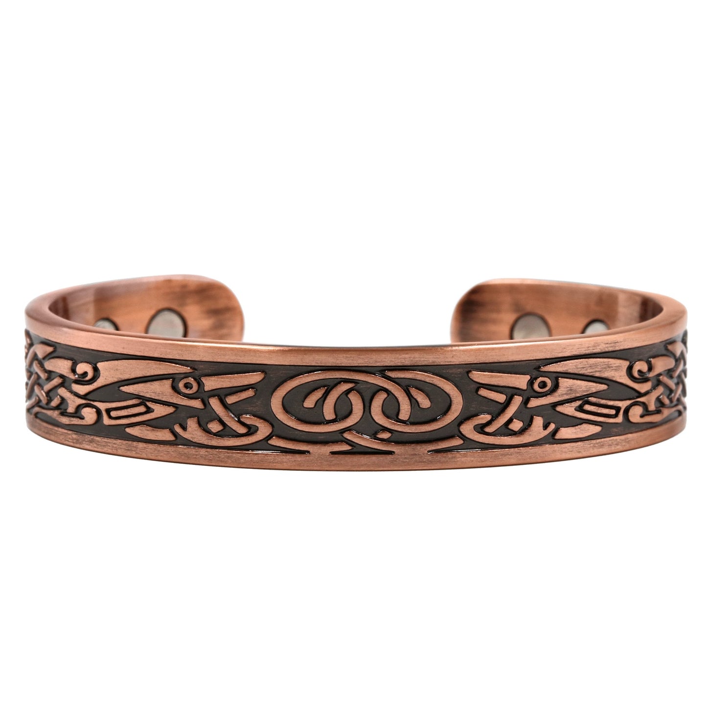 Reevaria - Pure Copper Magnetic Heavyweight Cuff Bracelet for Men, with 8 Magnets 3500 Gauss