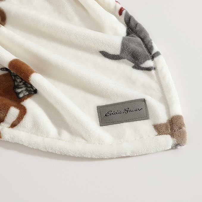 Eddie Bauer - Twin Blanket, Ultra Plush Bedding, Lightweight Home Decor for All Seasons (Dogs with Scarves White, Twin)