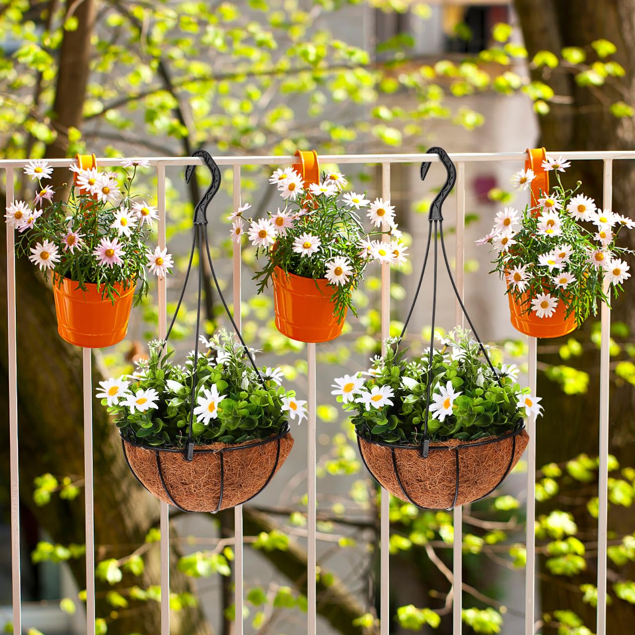 Yardwe 25pcs Plastic Hanging Basket Chains, 13. 78 Inch Garden Planter Hook Hanger Chains for Bird Feeders, Planters,Lanterns and Ornaments