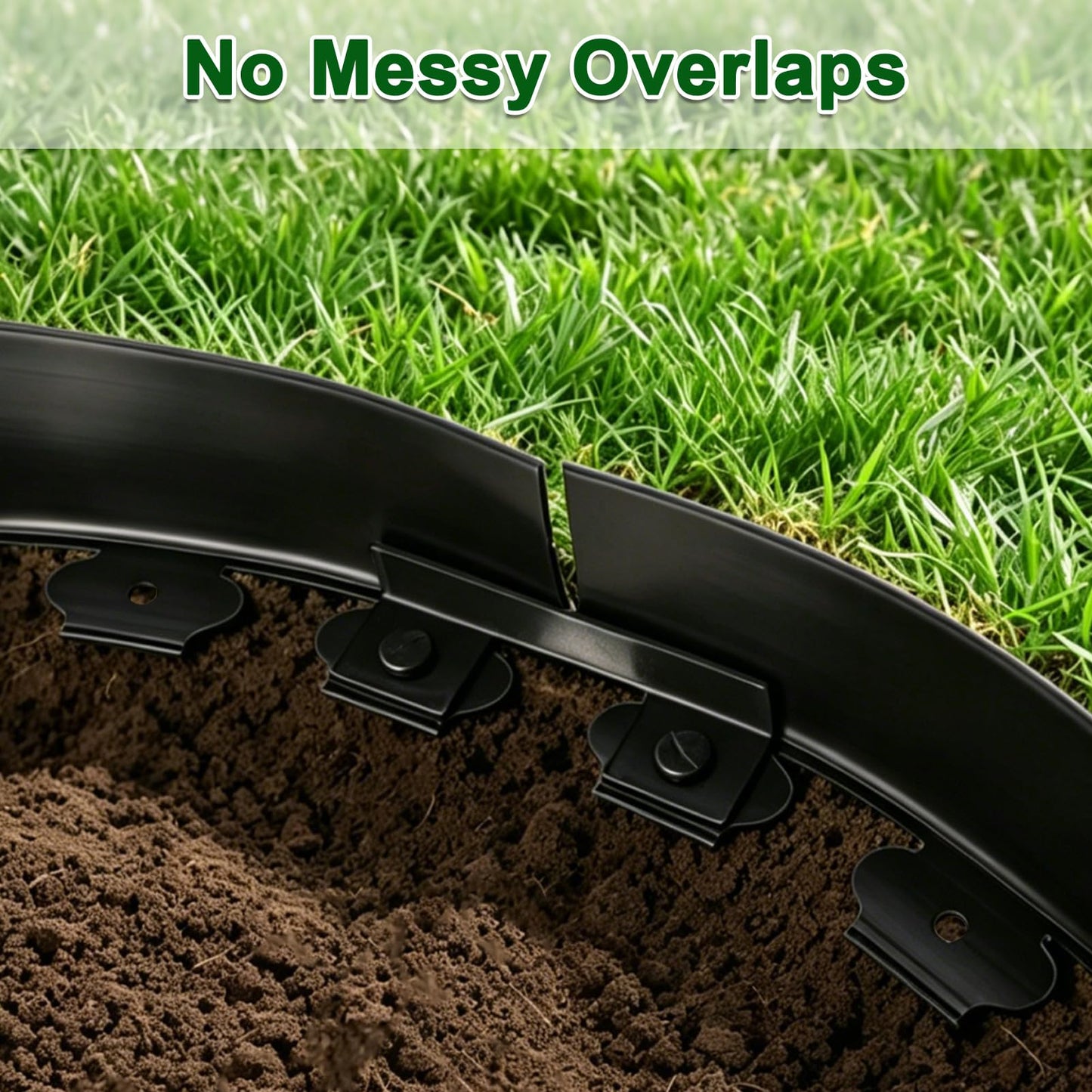 Aifanss Landscape Edging Kit, 4 Inch Tall 33Ft No Dig Garden Edging Border with 50 Pcs Reinforced Spikes, Plastic Garden Barrier for Landscaping, Lawn, Yard, Flower Bed, Paver, Pathway, Grass, Black