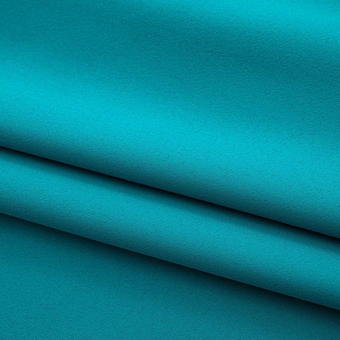 Pickluc Cafe Kitchen Curtains 36 Inches Long 2 Panels, Blackout Tier Curtains with Rod Pocket, Short Black Out Curtain for Small Window, 42" Wide and 36" Length, Set of Two, Teal