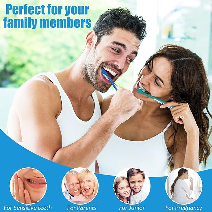 Mident Extra Soft Toothbrush for Sensitive Gums and Teeth, Newly Upgraded 10000 Bristles Micro Nano Manual Toothbrush,Ultra Soft Toothbrushes for Adult, Pregnancy and Junior (4 Pack)