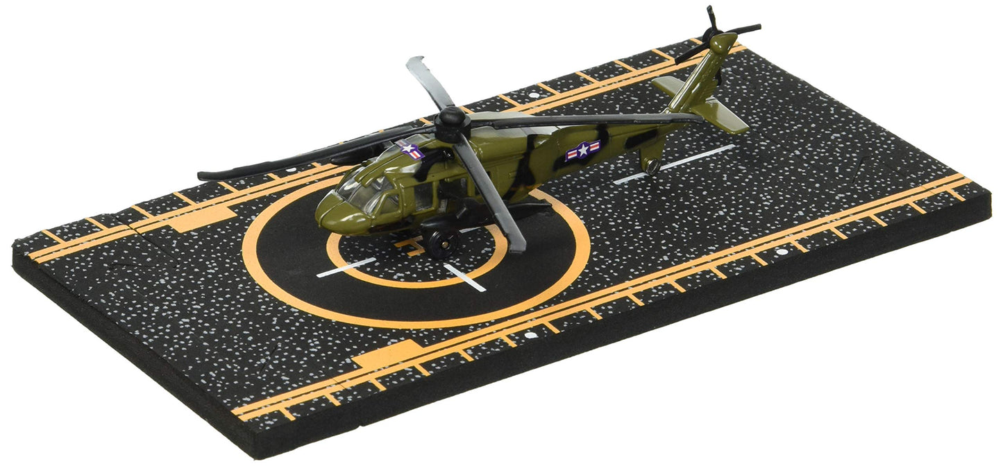 Hot Wings Planes Black Hawk Helicopter with Connectible Runway Die Cast Plane in Aviation Museum Nationwide