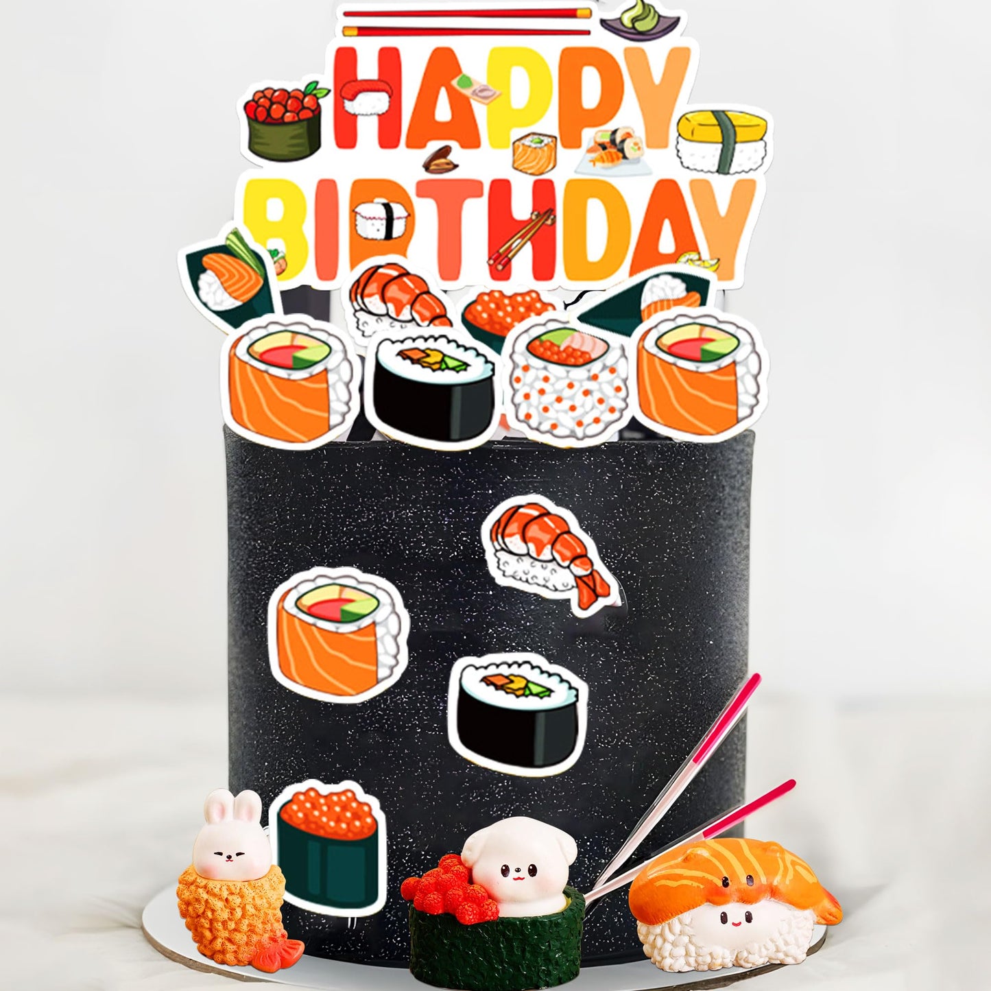 Sushi Cake Decoration for Japanese Birthday Party Decorations Sushi Theme Birthday Cake Topper for Baby Shower Supplies