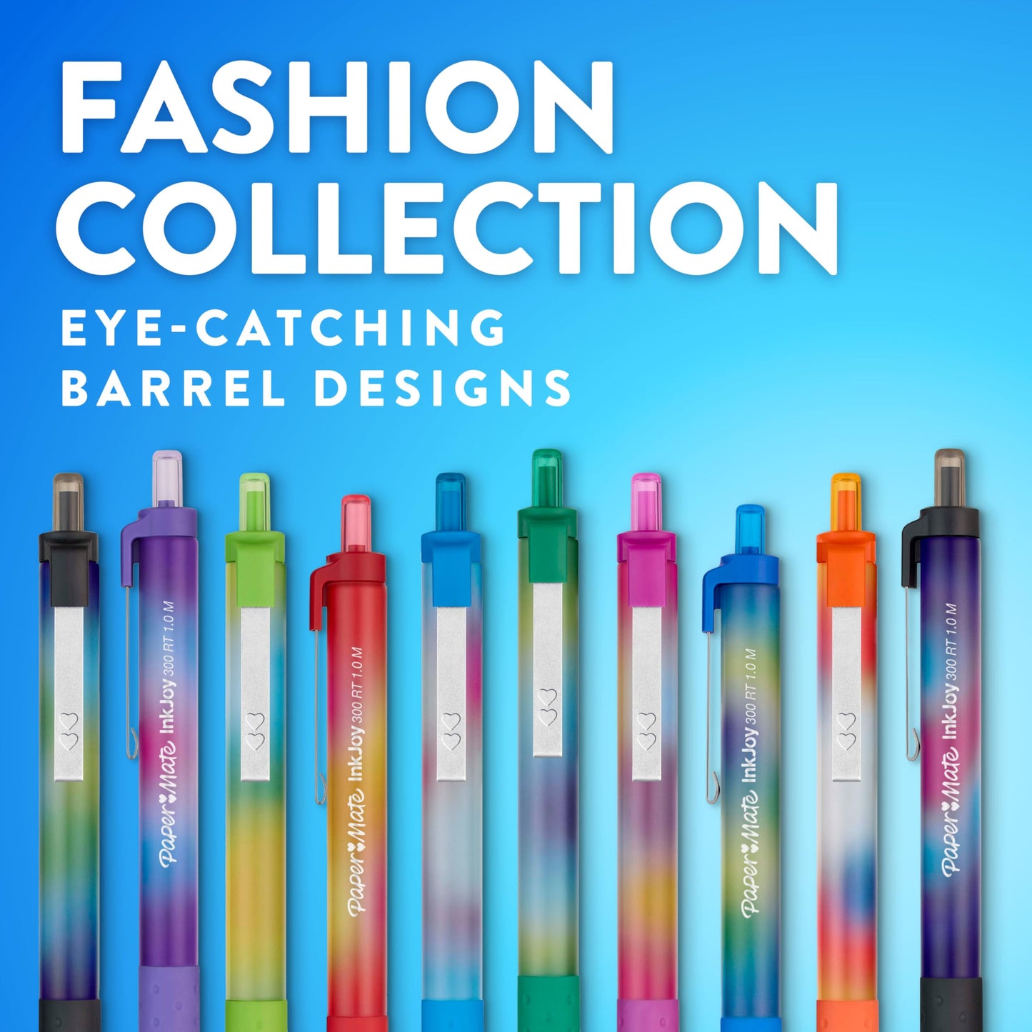 Paper Mate InkJoy 300RT Ballpoint Pens, Colorful Pens with Fashion Wraps, Retractable, Medium Point, 24 Count
