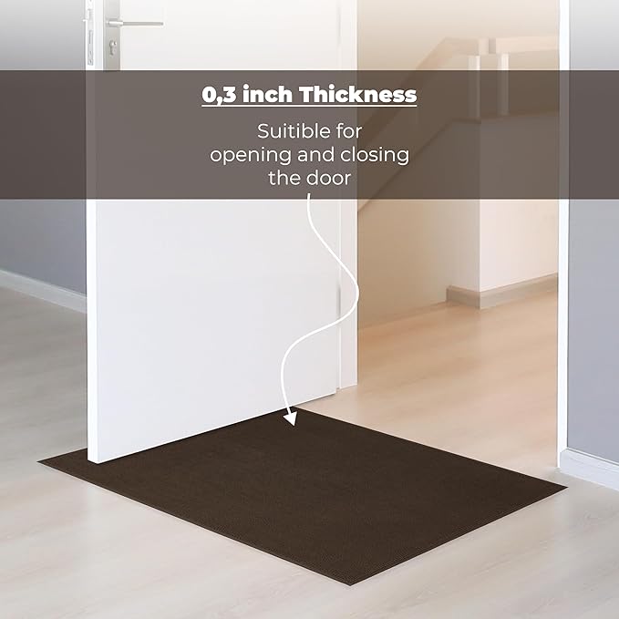 Cotton Paradise 100% Cotton Non Slip Bath Mats for Bathroom, 20x34 inch Soft Absorbent Quick Dry Machine Washable Floor Bath Mat, Brown Bath Rug